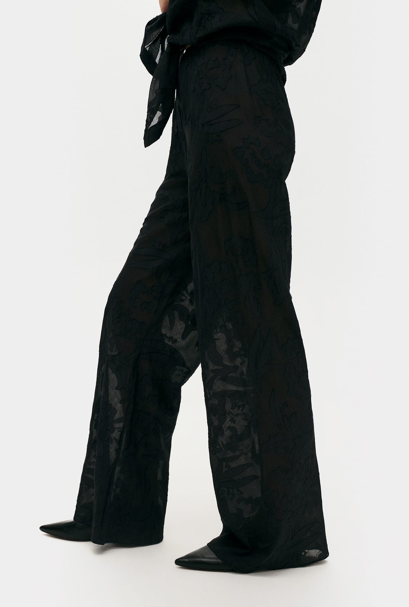 Clip Silk Bias Cut Pants Tulipa Black