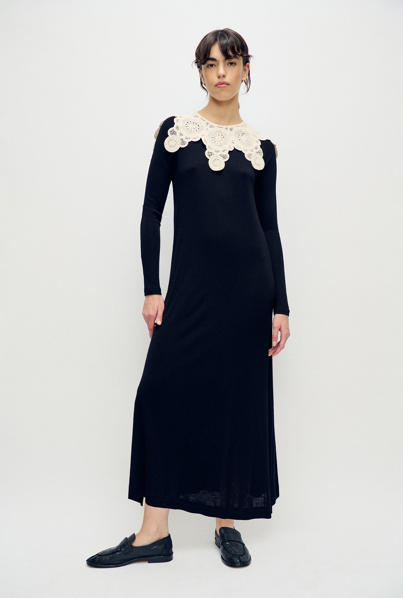 Robe Mérinos Manches Longues Noire