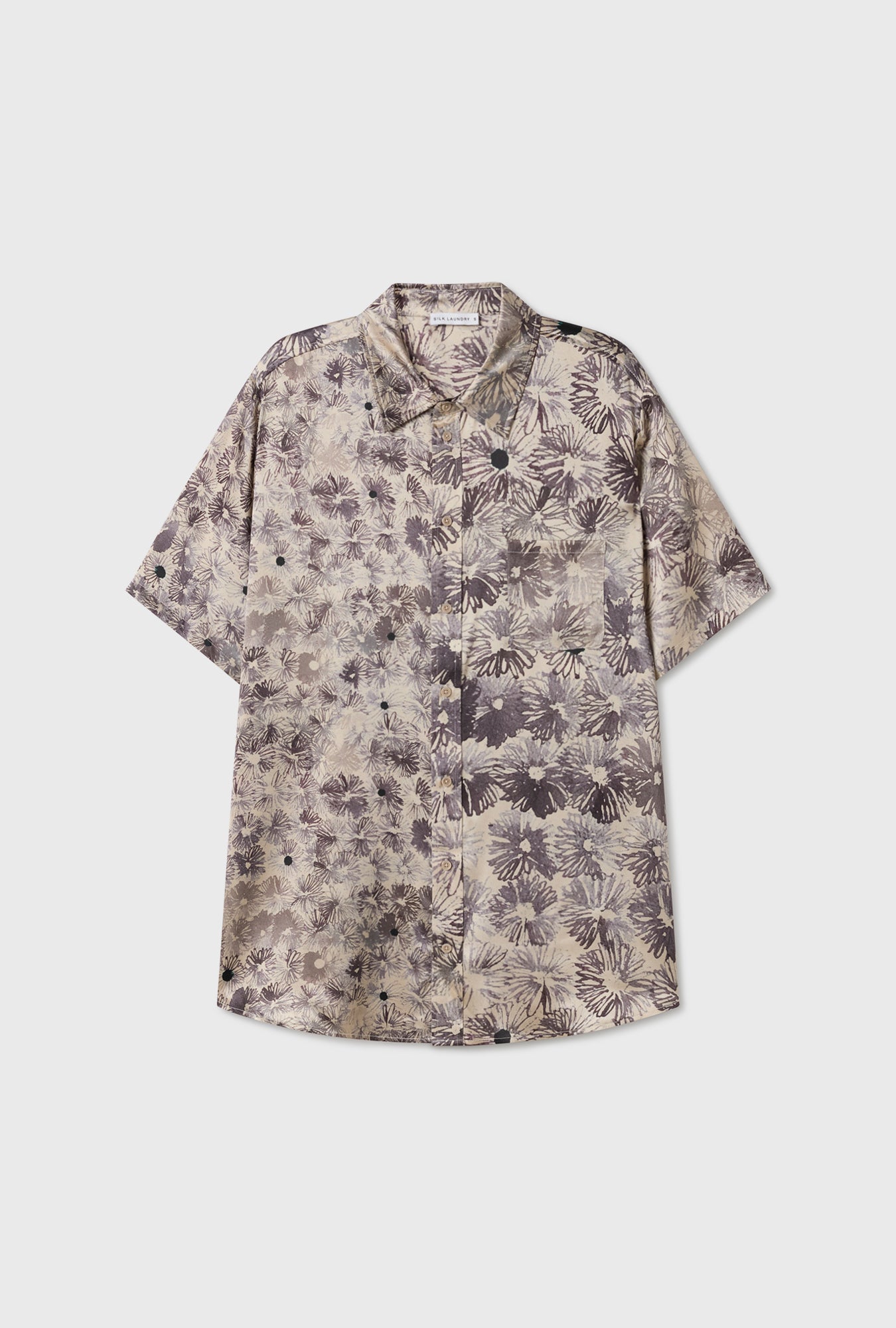 Chemise ample à manches courtes motif floral aster