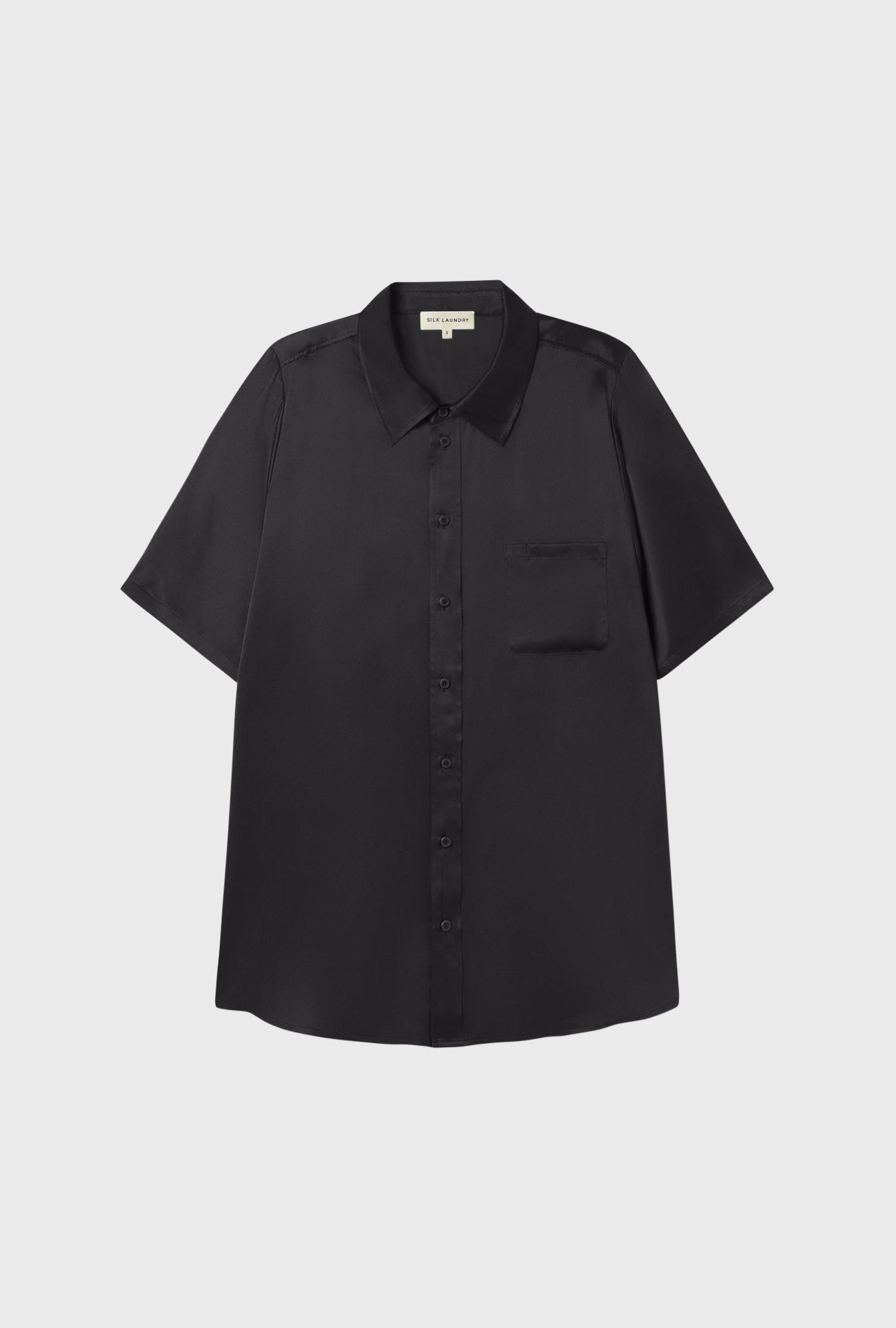 Chemise boyfriend noire à manches courtes
