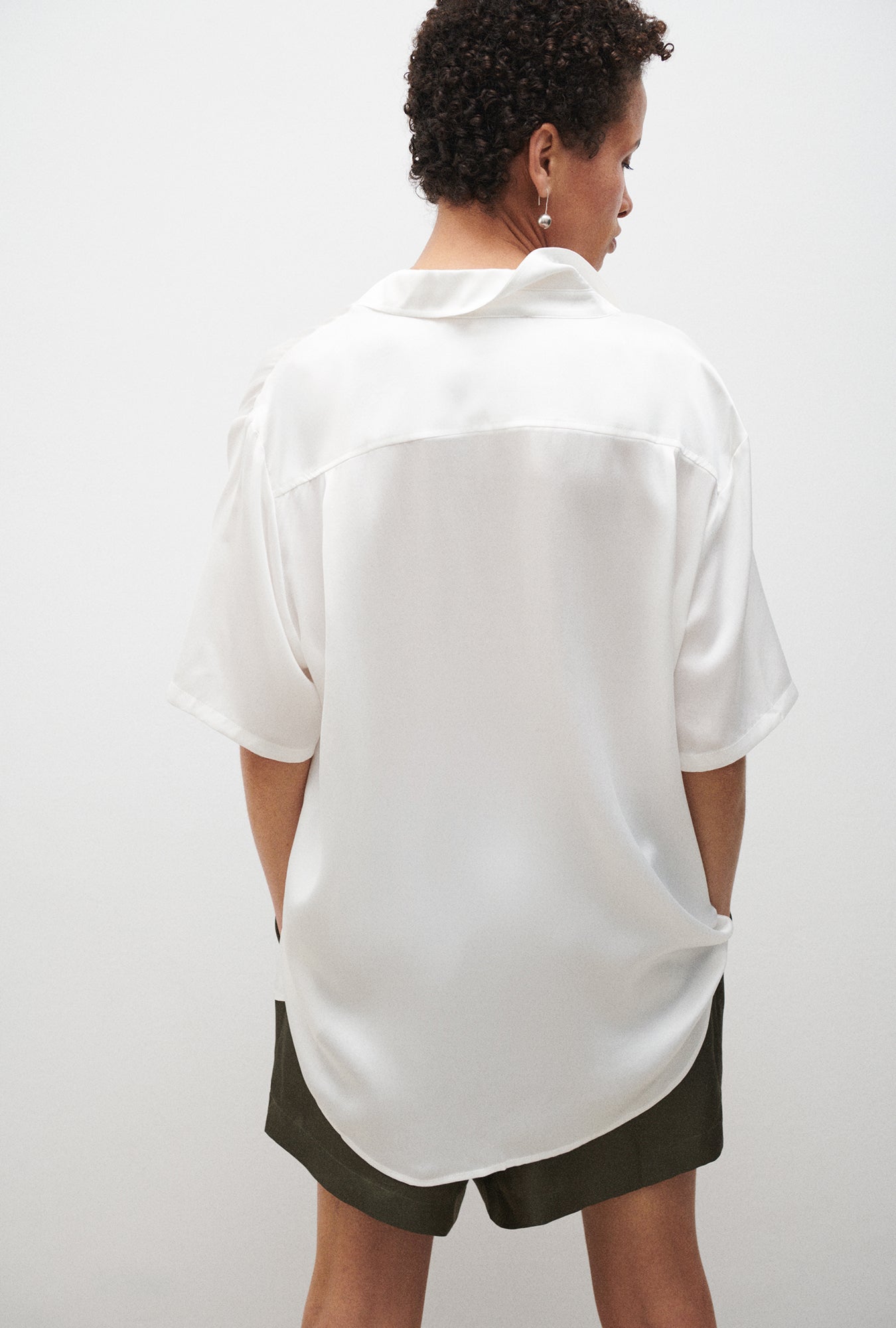 Chemise Boyfriend Manches Courtes Blanche