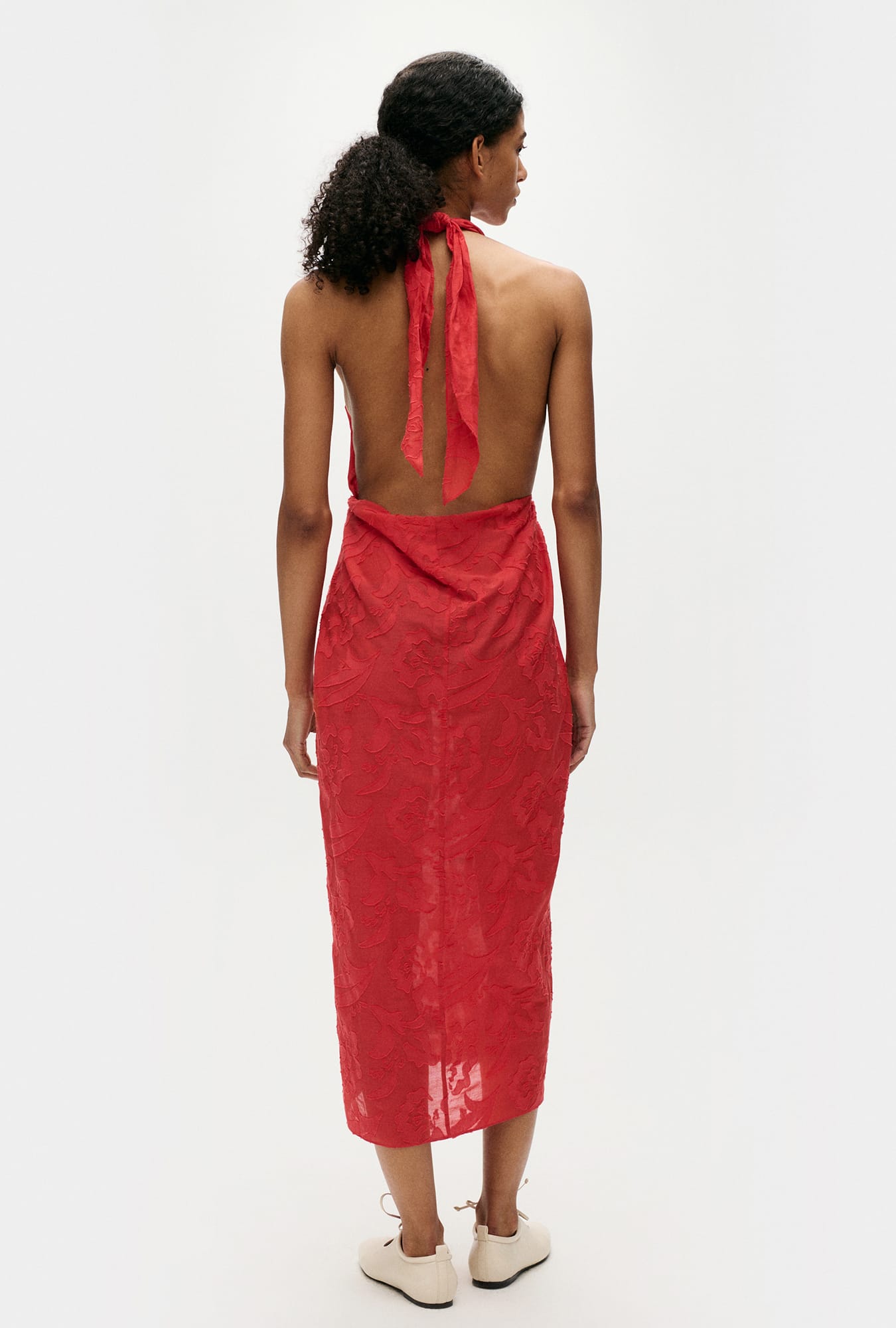 Clip Silk Wrap Skirt Geranium