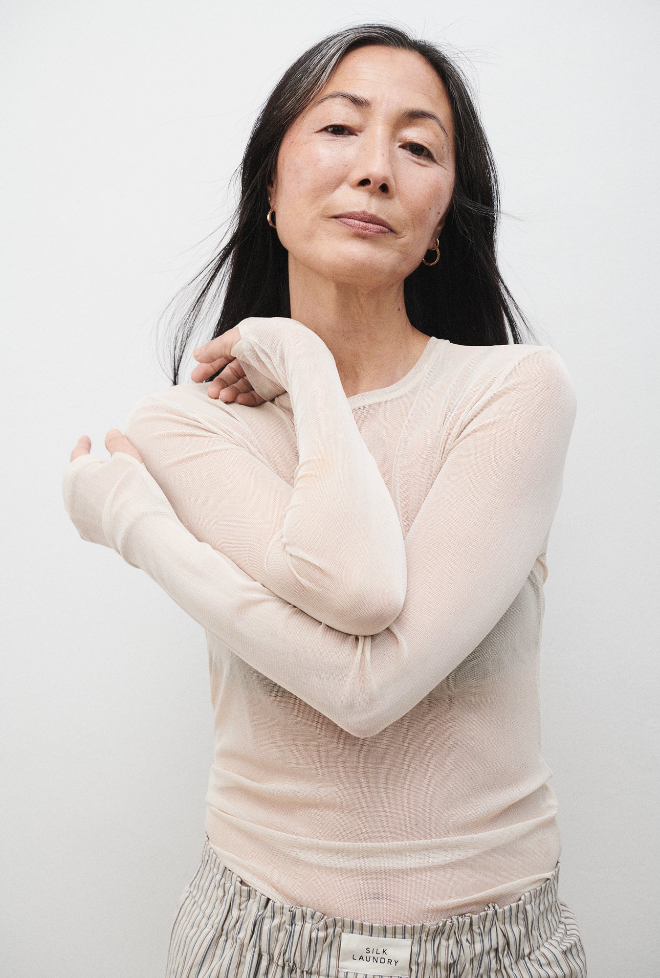 Mesh Long Sleeve Top Hazelnut