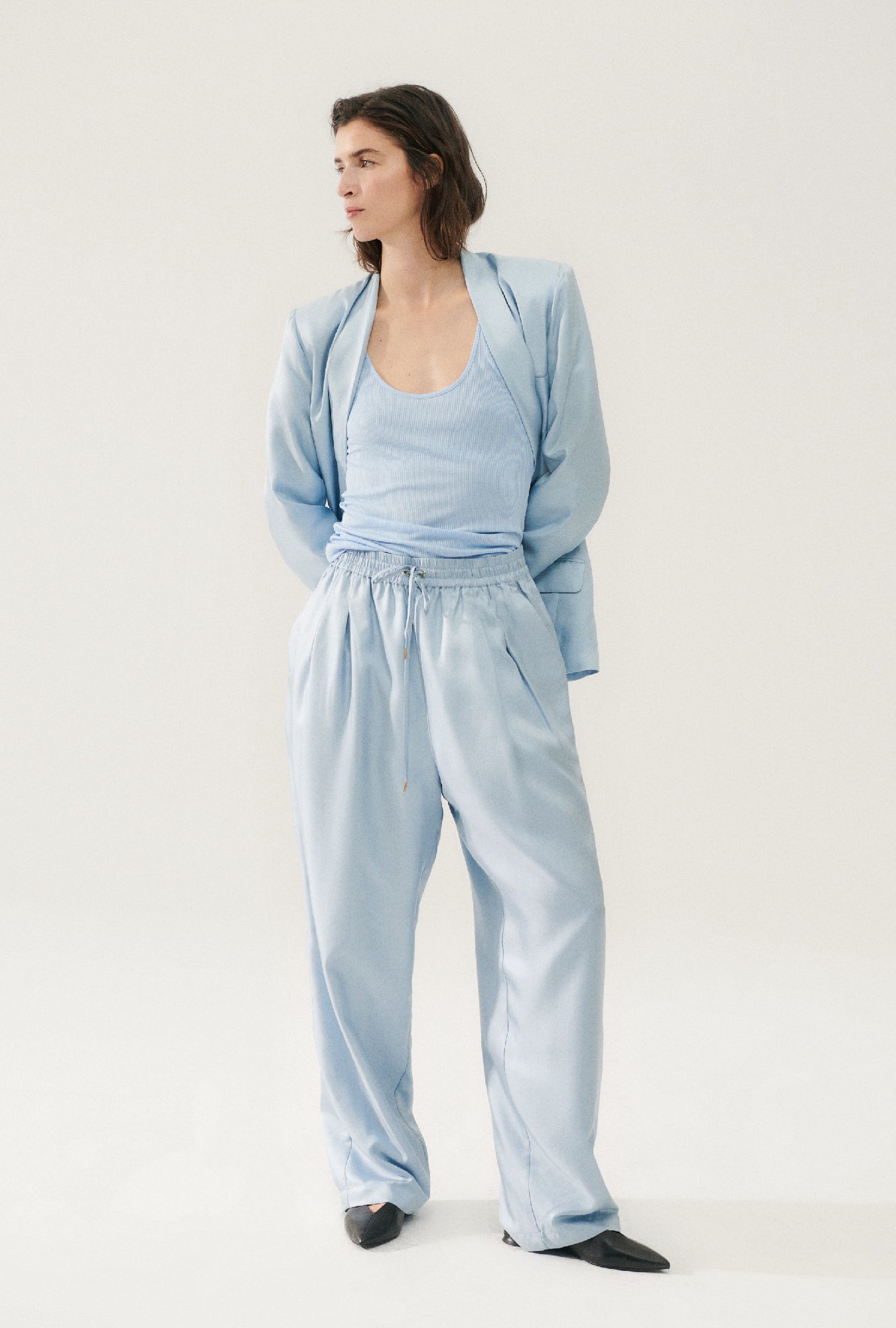 Pantalon ample en sergé Sky