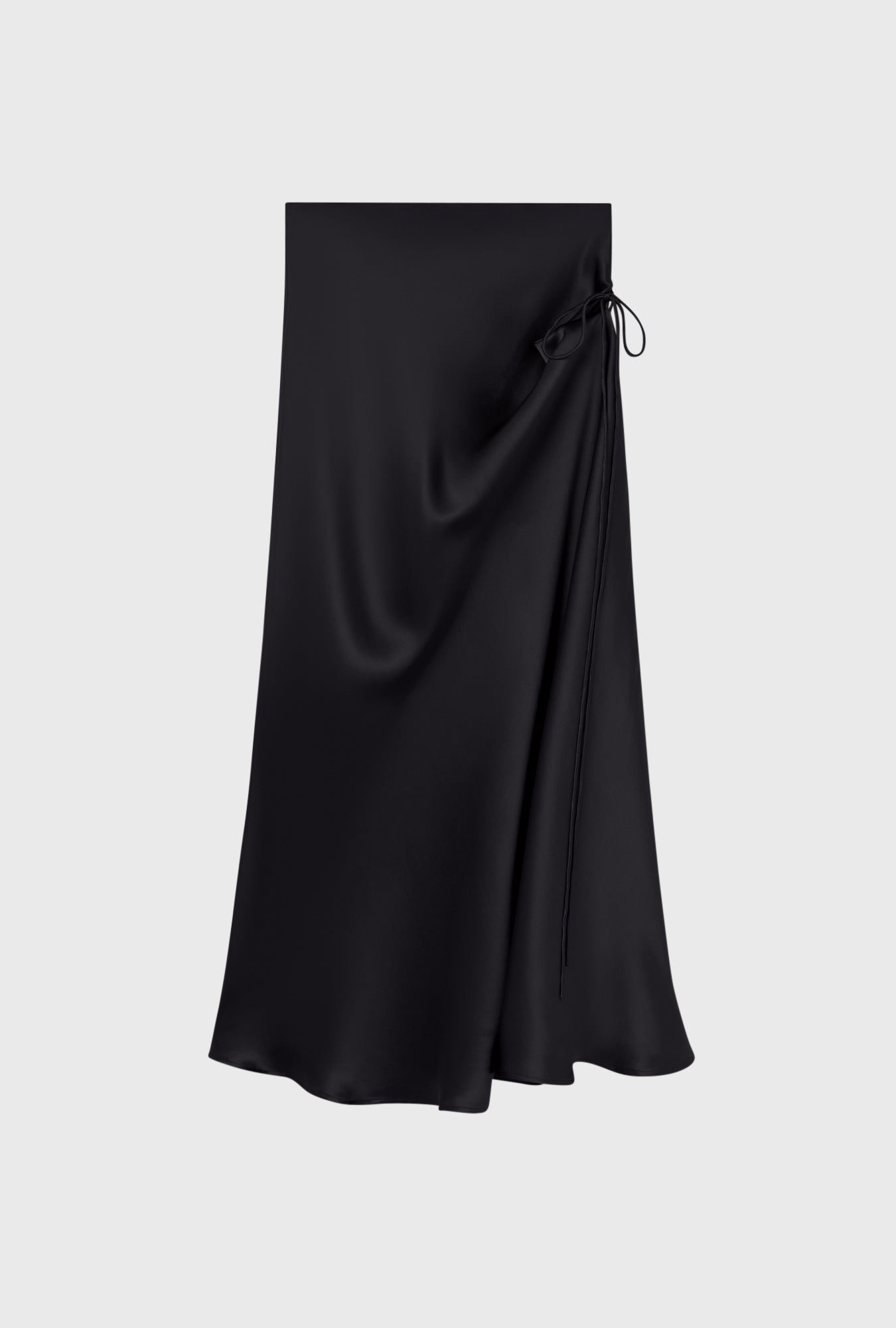 Long Bias Cut Skirt Black