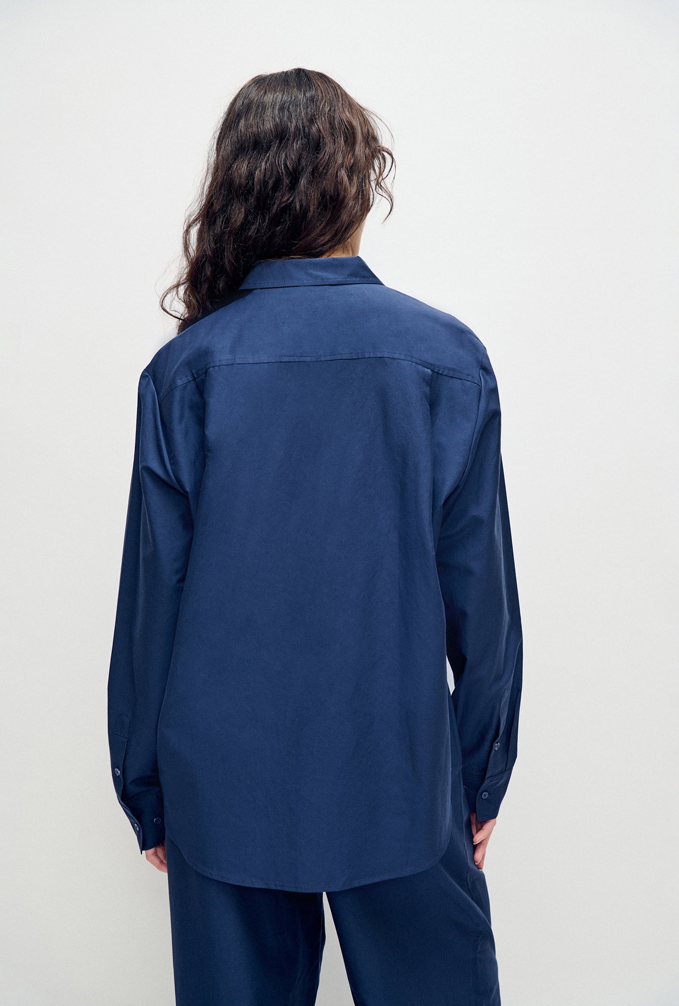 Chemise Boyfriend en Coton et Soie Midnight