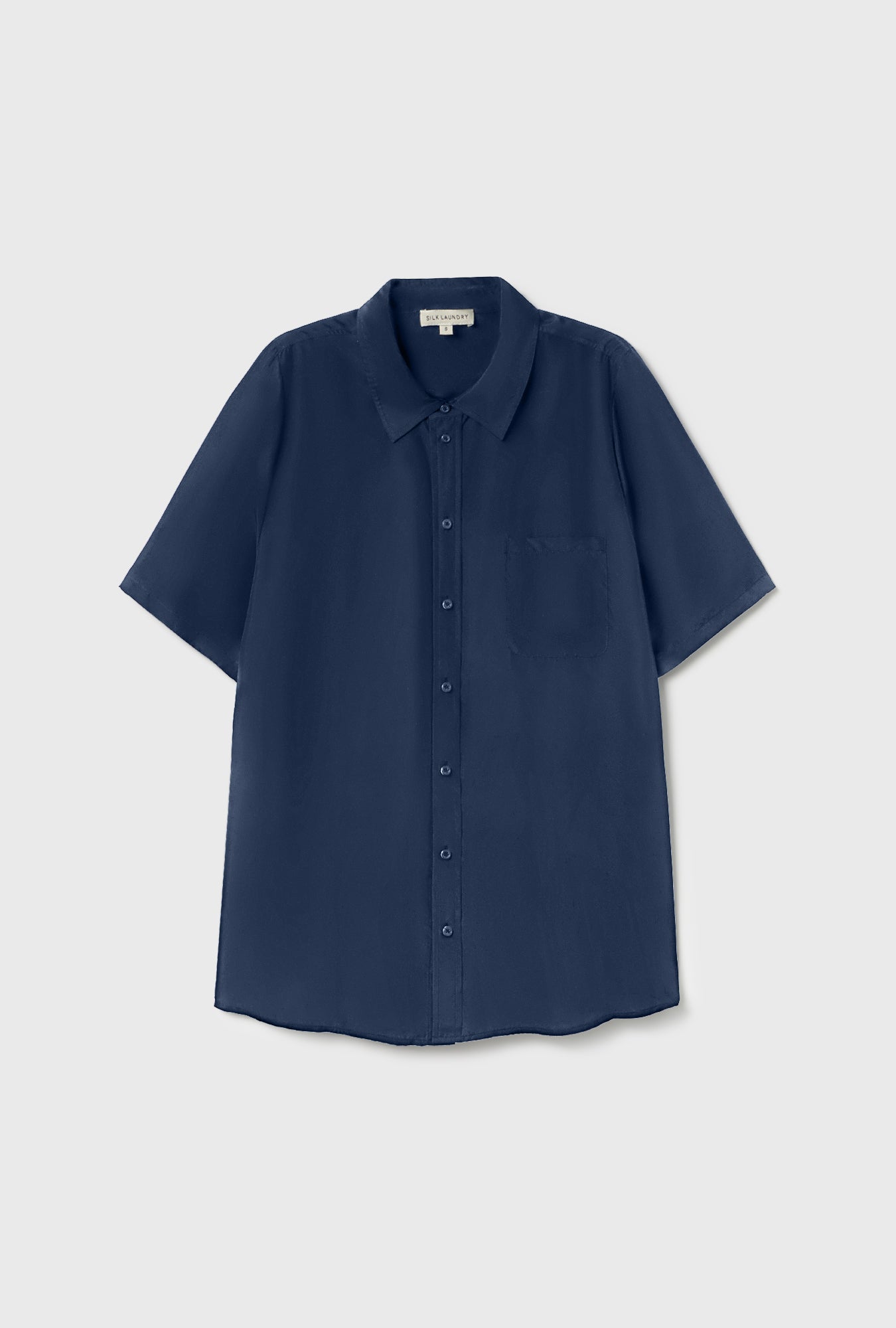 Habotai Short Sleeve Boyfriend Shirt Midnight