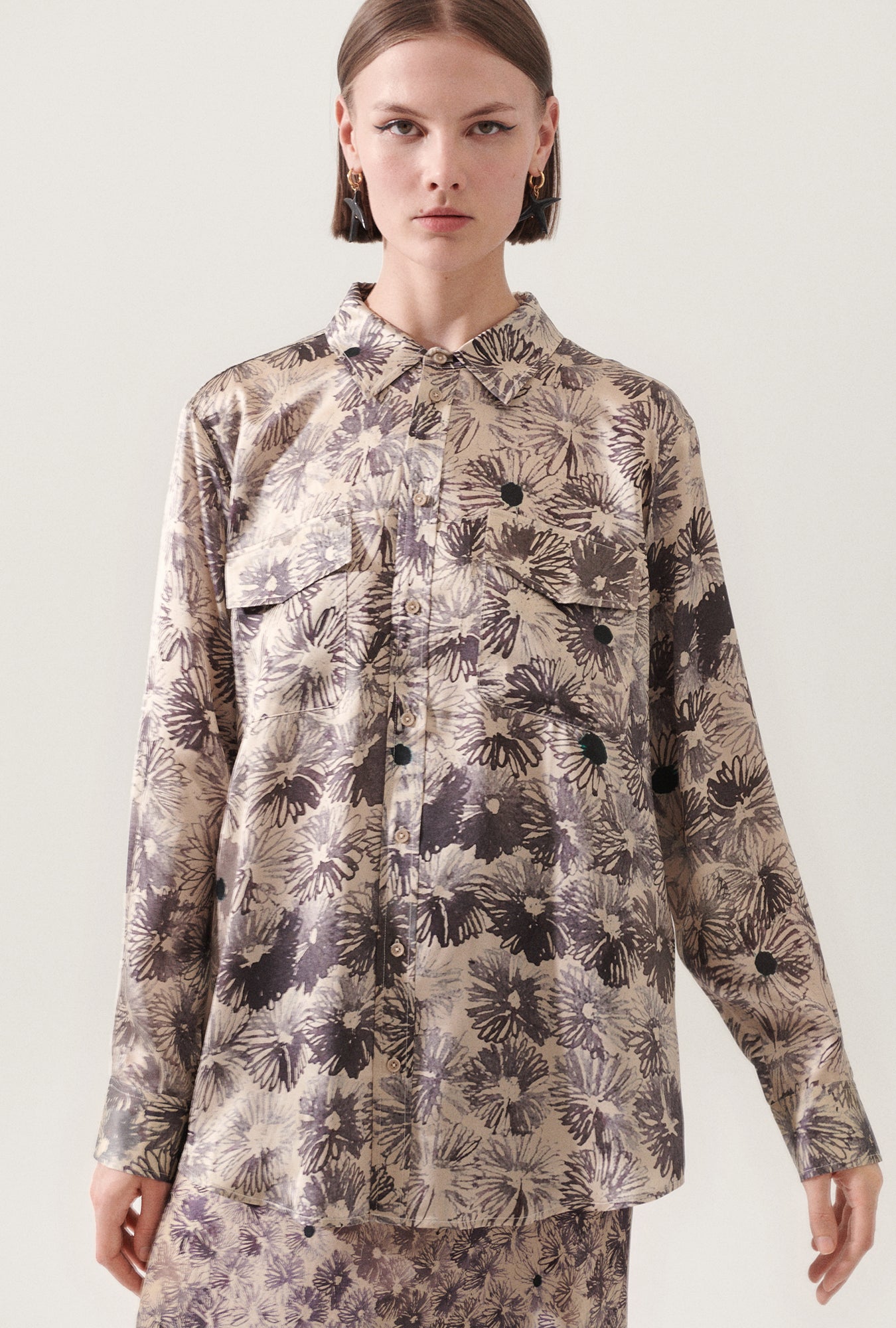 Chemise Boyfriend imprimé floral Aster
