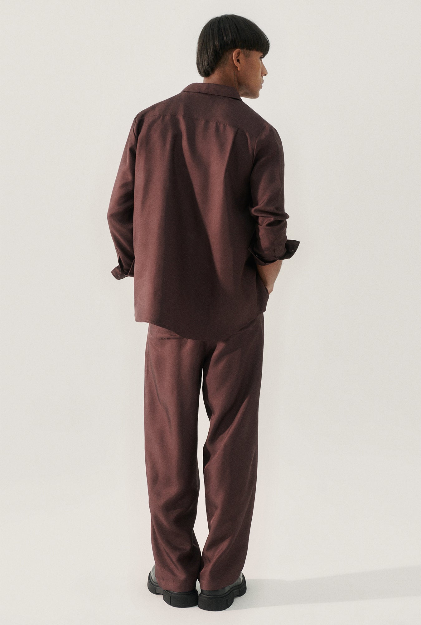 Twill Boyfriend Shirt Cacao