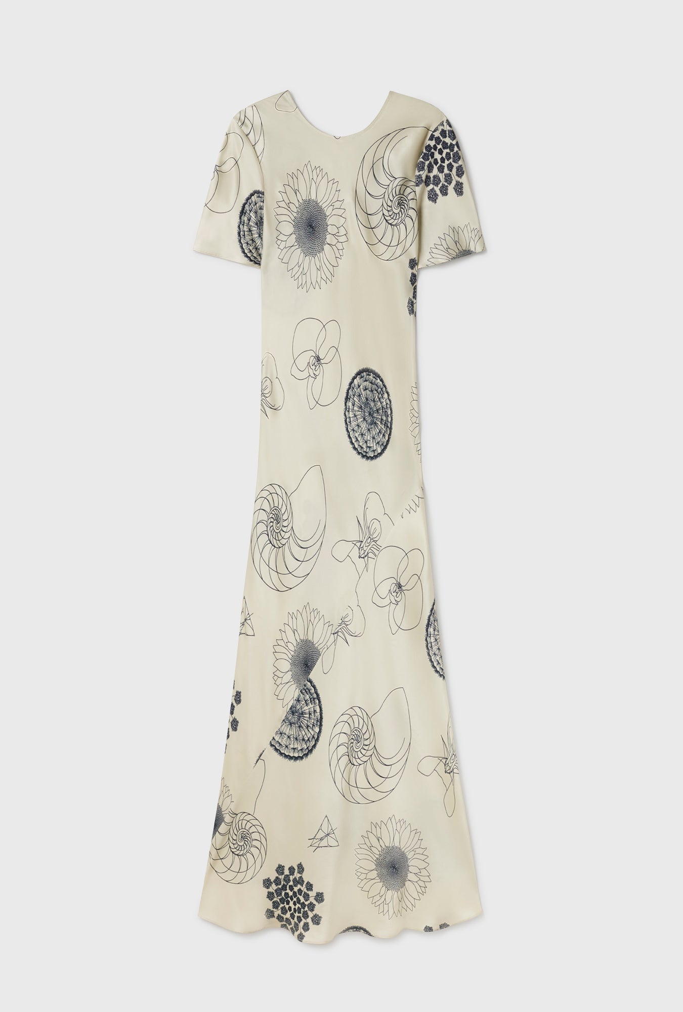 Robe Bias Manches Courtes Fibonacci Blanc Cassé