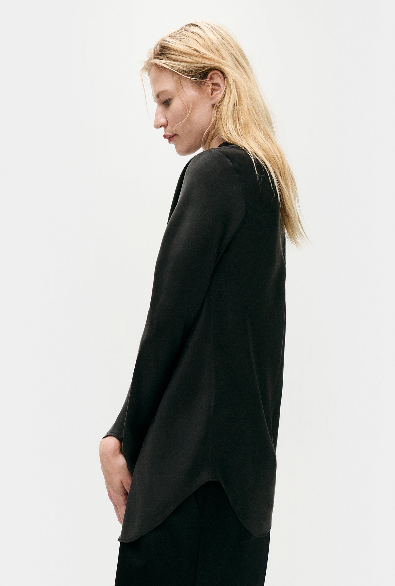 Bias Cut Shirt Black