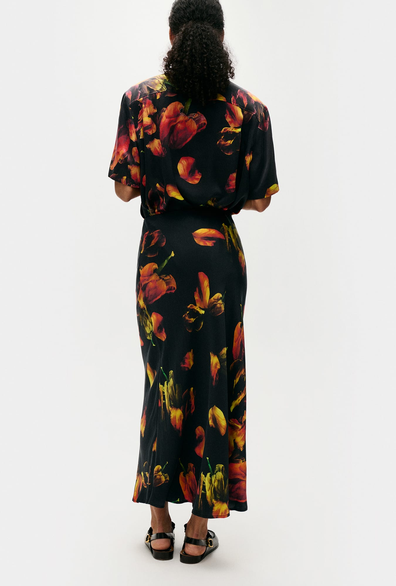 Jupe longue coupe en biais Tulipa noire