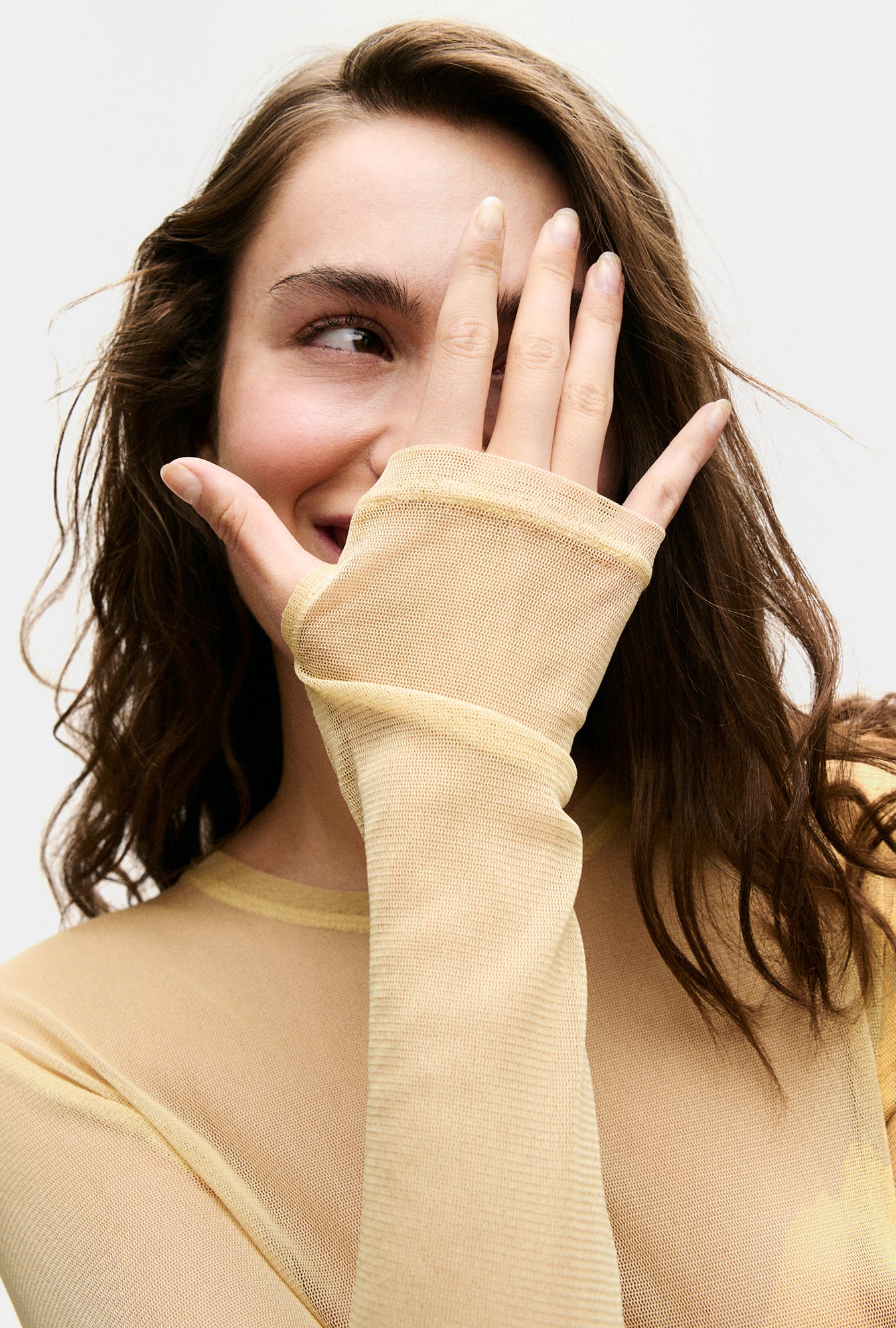 Mesh Long Sleeve Top Shell