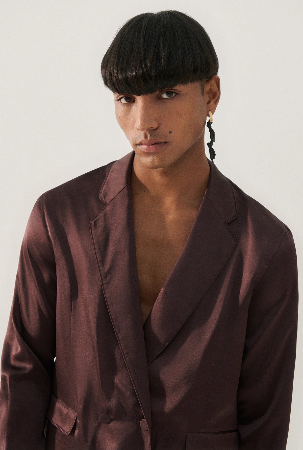 Silk Relaxed Blazer Cacao