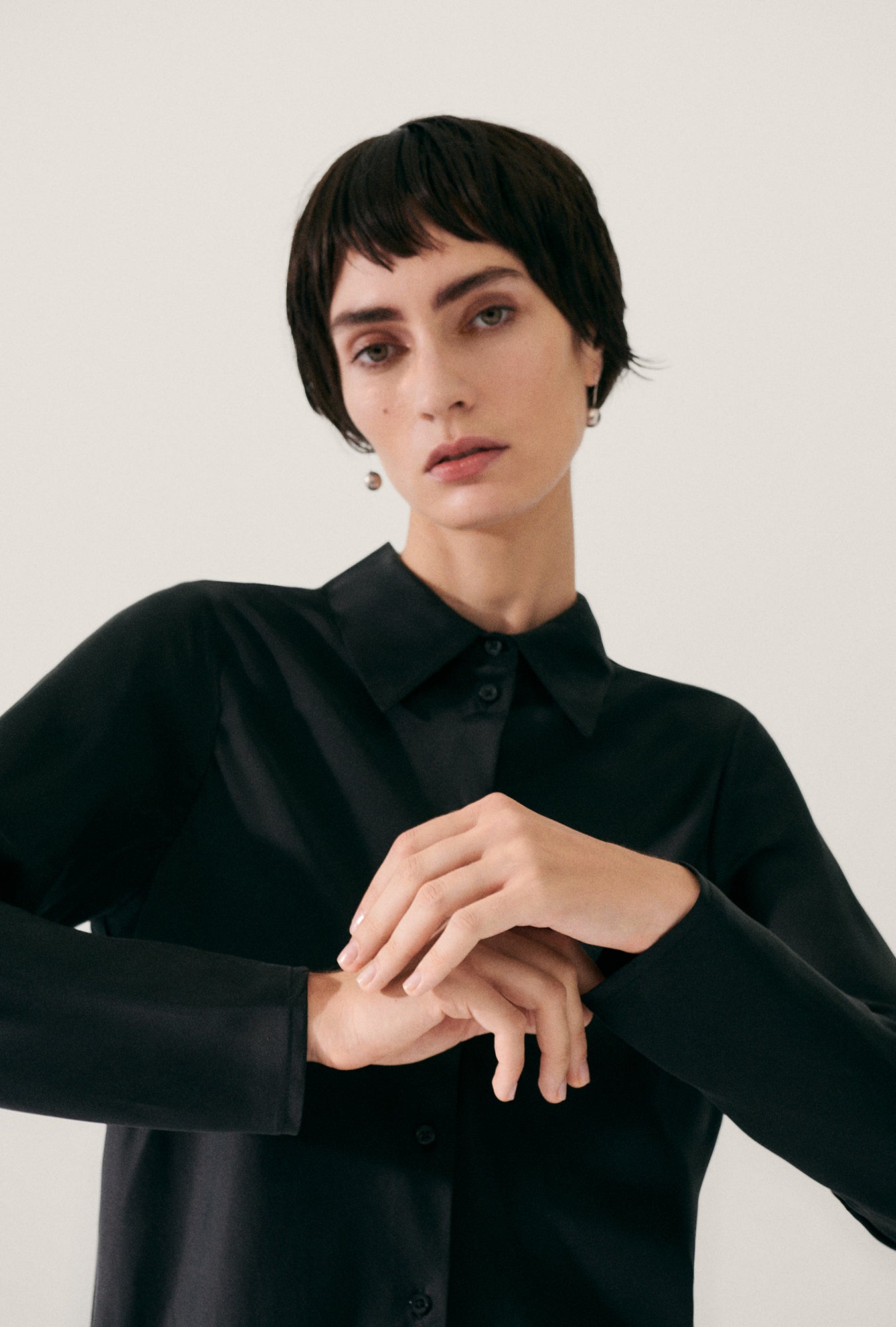 Bias Cut Shirt Black