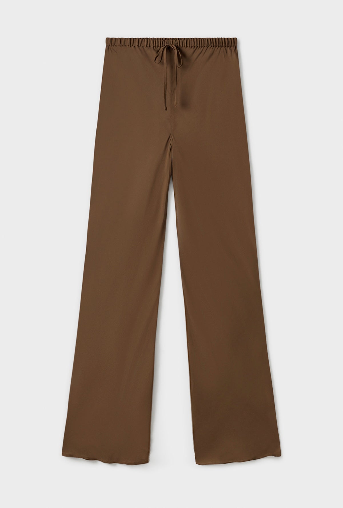 Pantalon en mousseline de soie coupe en biais Terre foncée