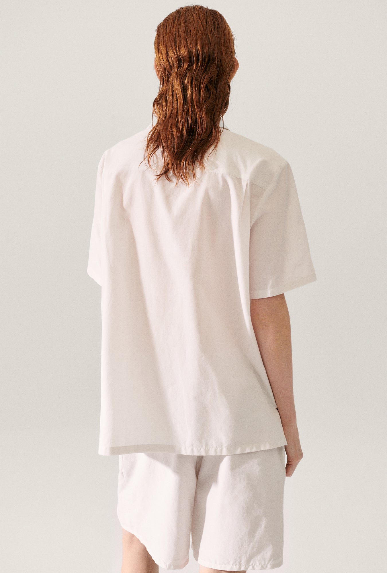 Chemise Camp en Coton et Soie Couleur Poussière