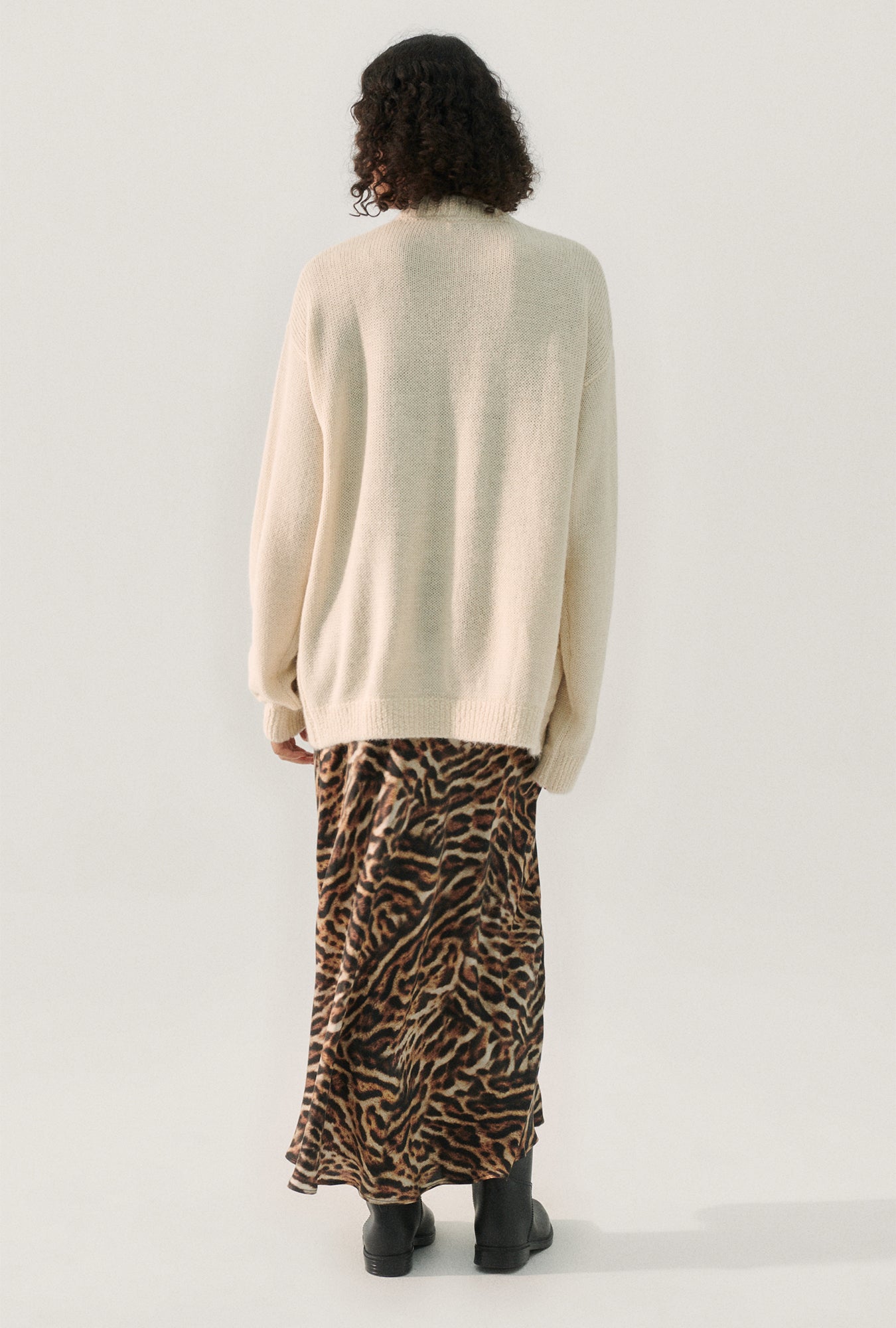 Pull col rond tricoté naturel