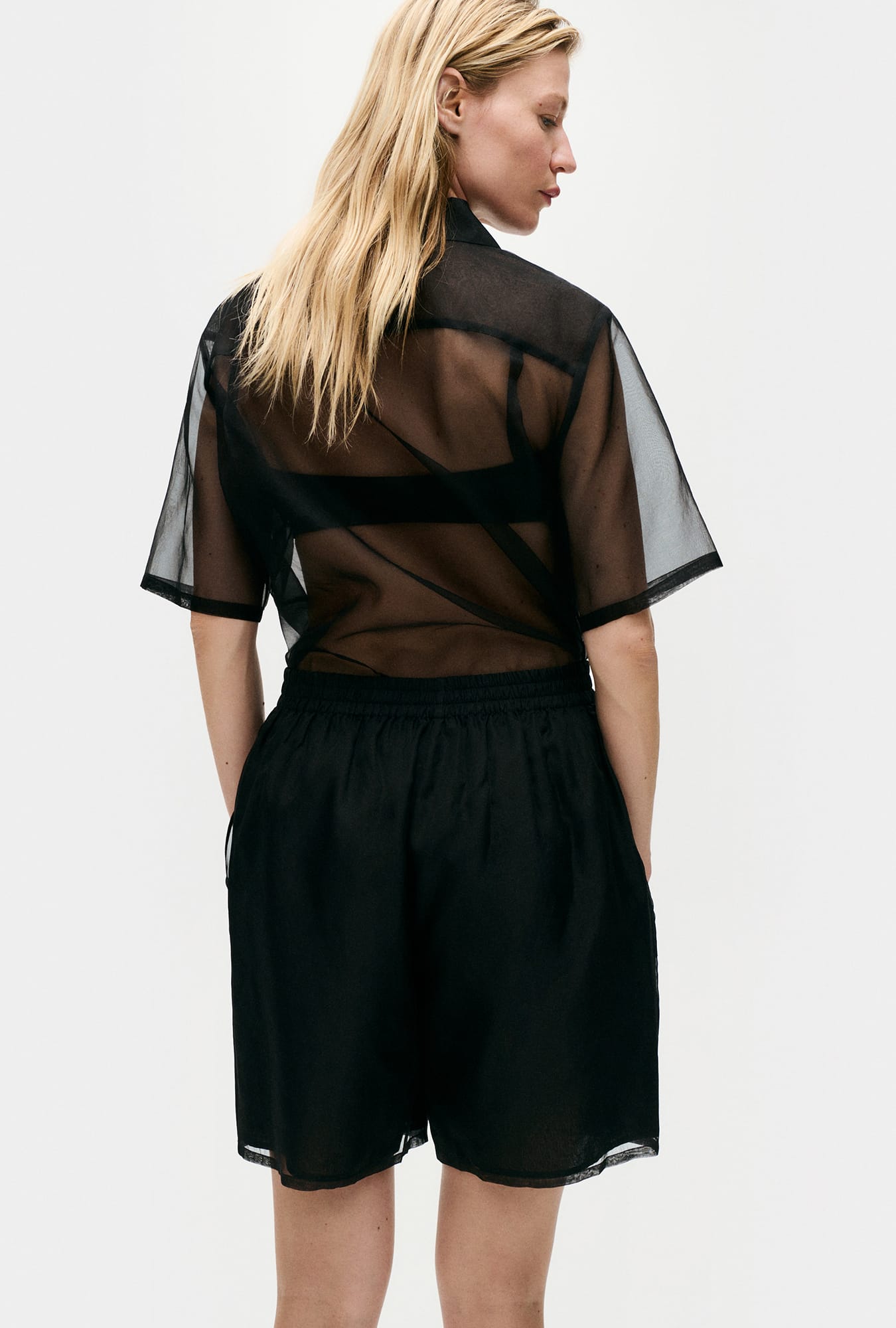 Organza Boxer Shorts Black