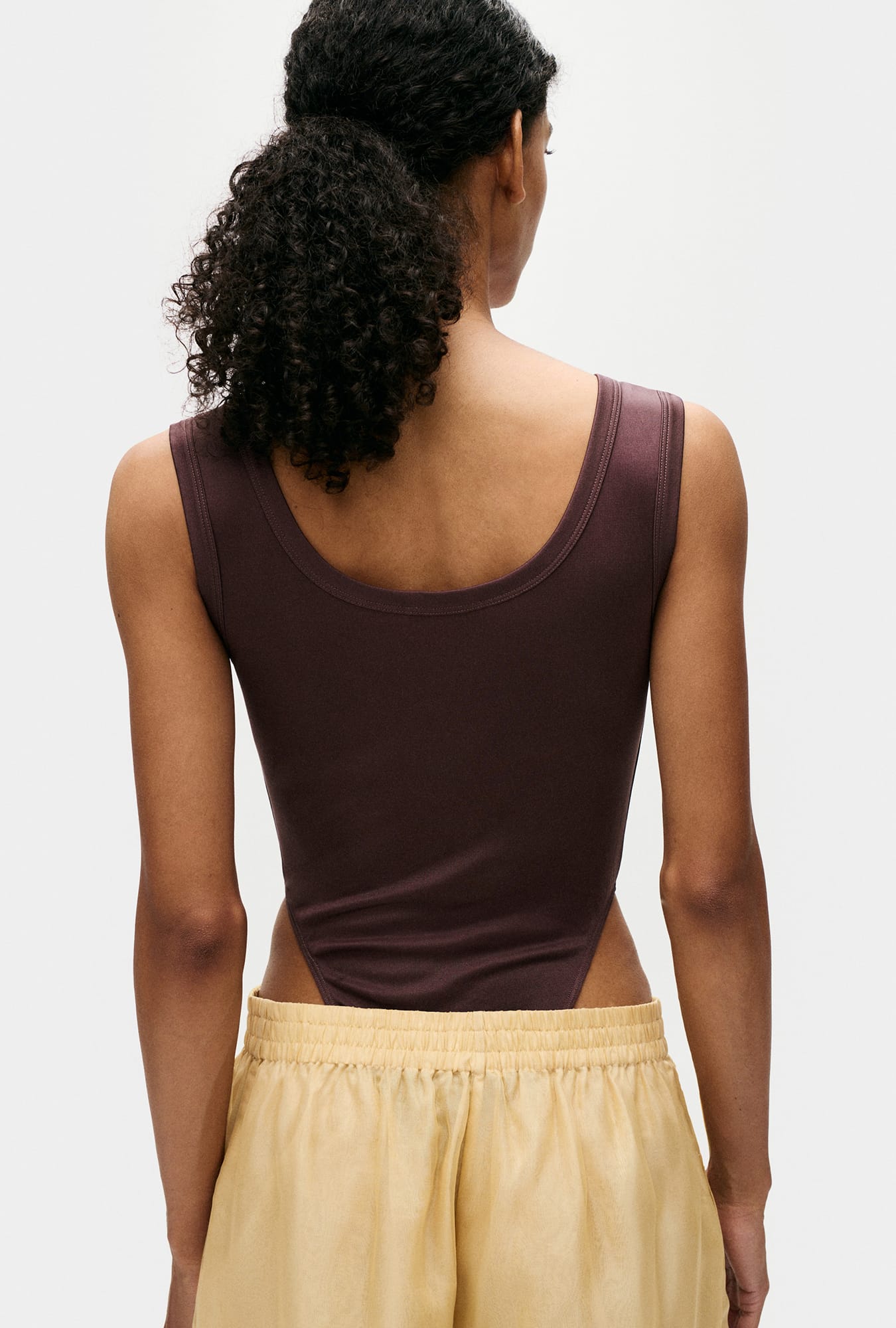 Body en jersey modal découpé Cacao