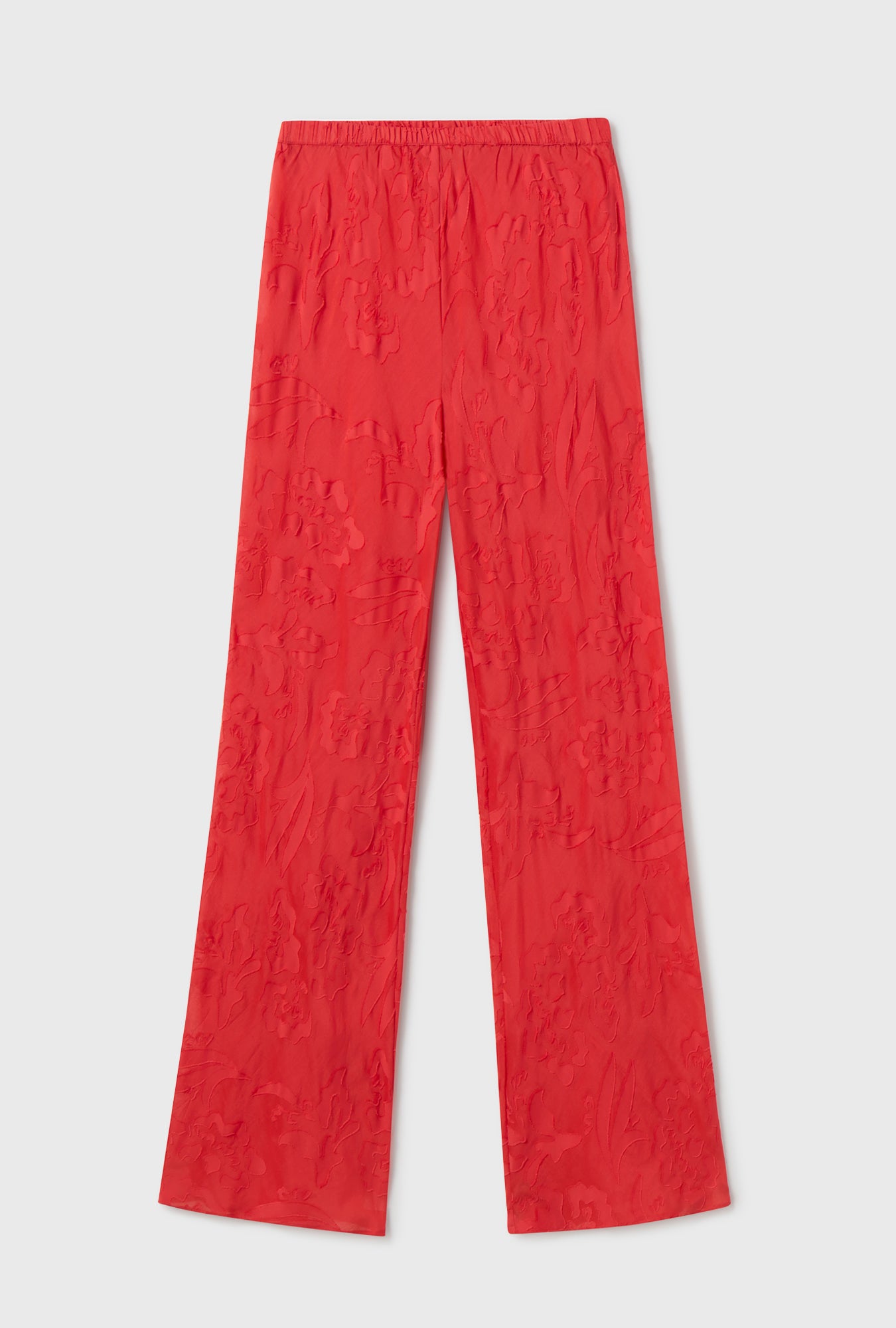Pantalon en soie coupé dans le biais avec pinces Geranium