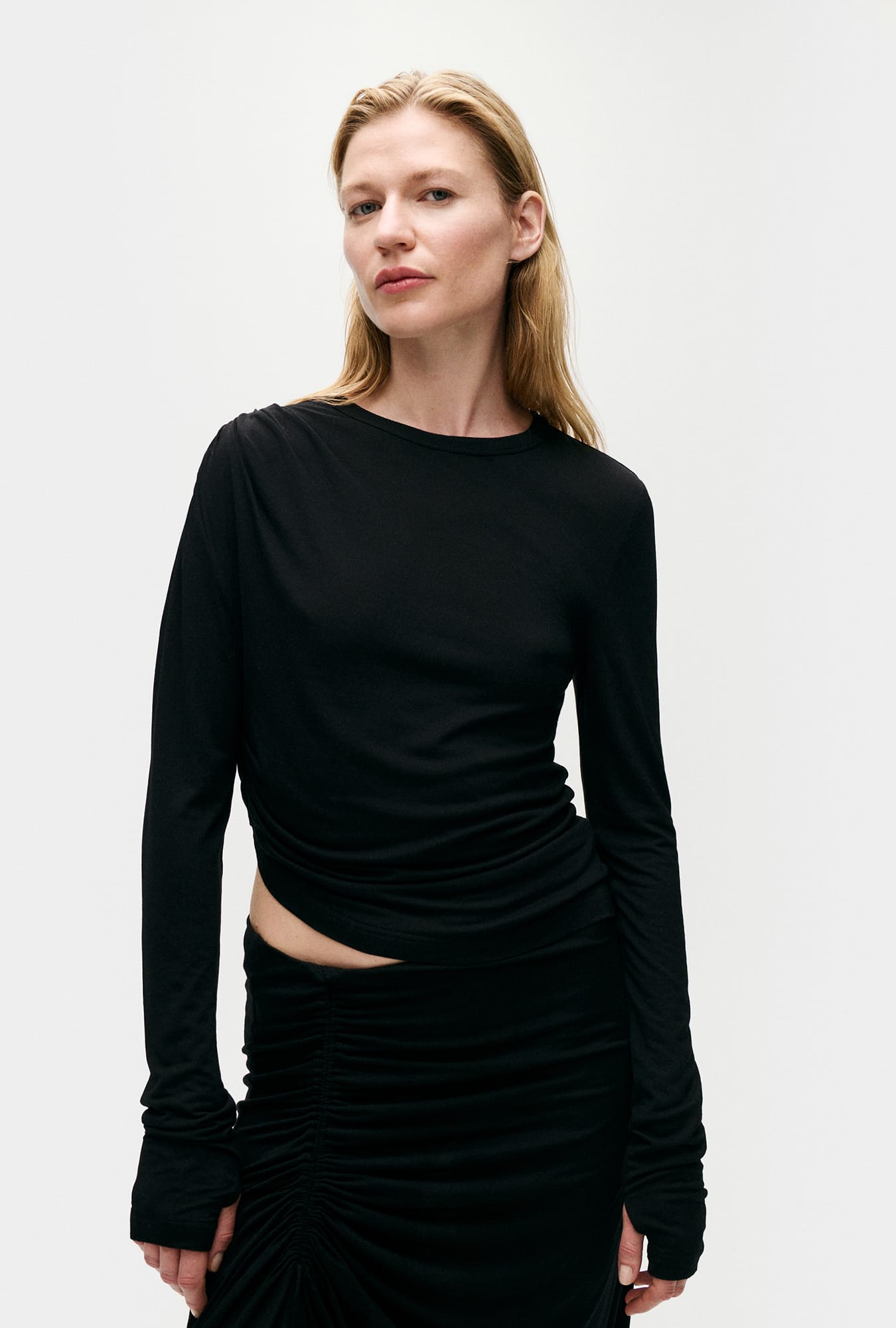 Haut en jersey modal fluide noir