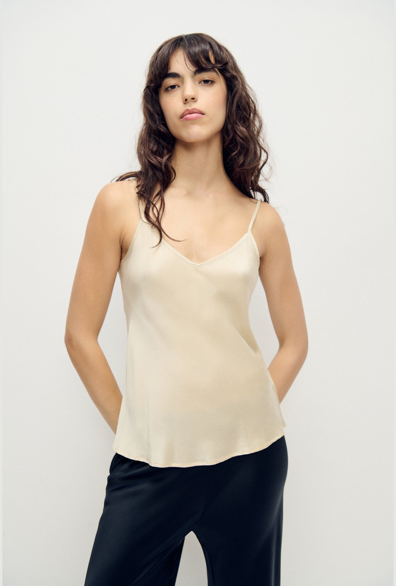 Bias Cut Cami Hazelnut