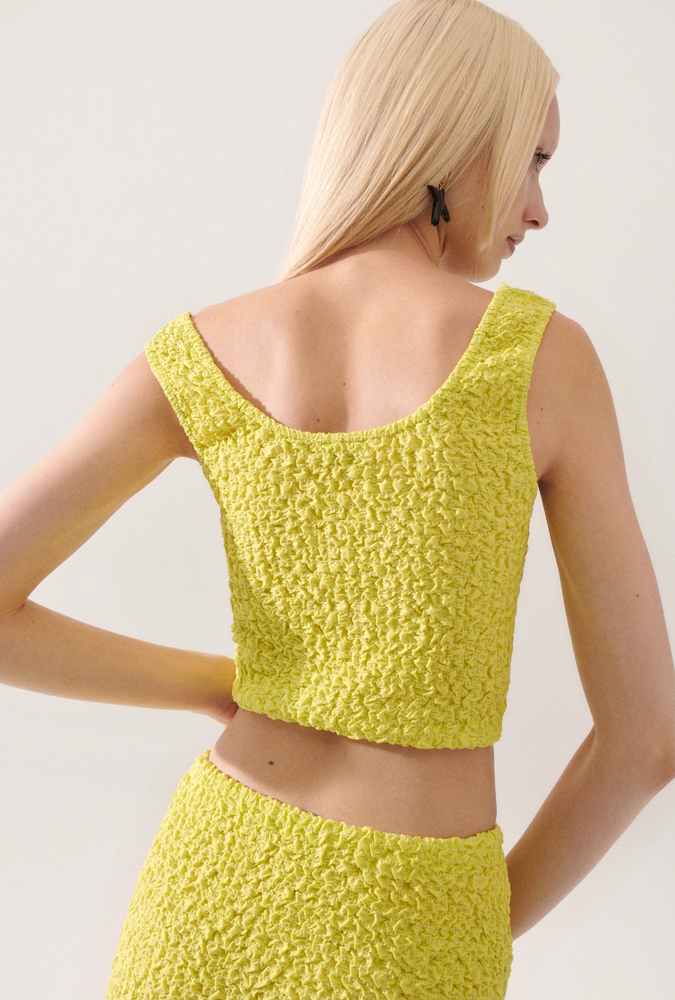 Popcorn Cropped Cami Absinthe