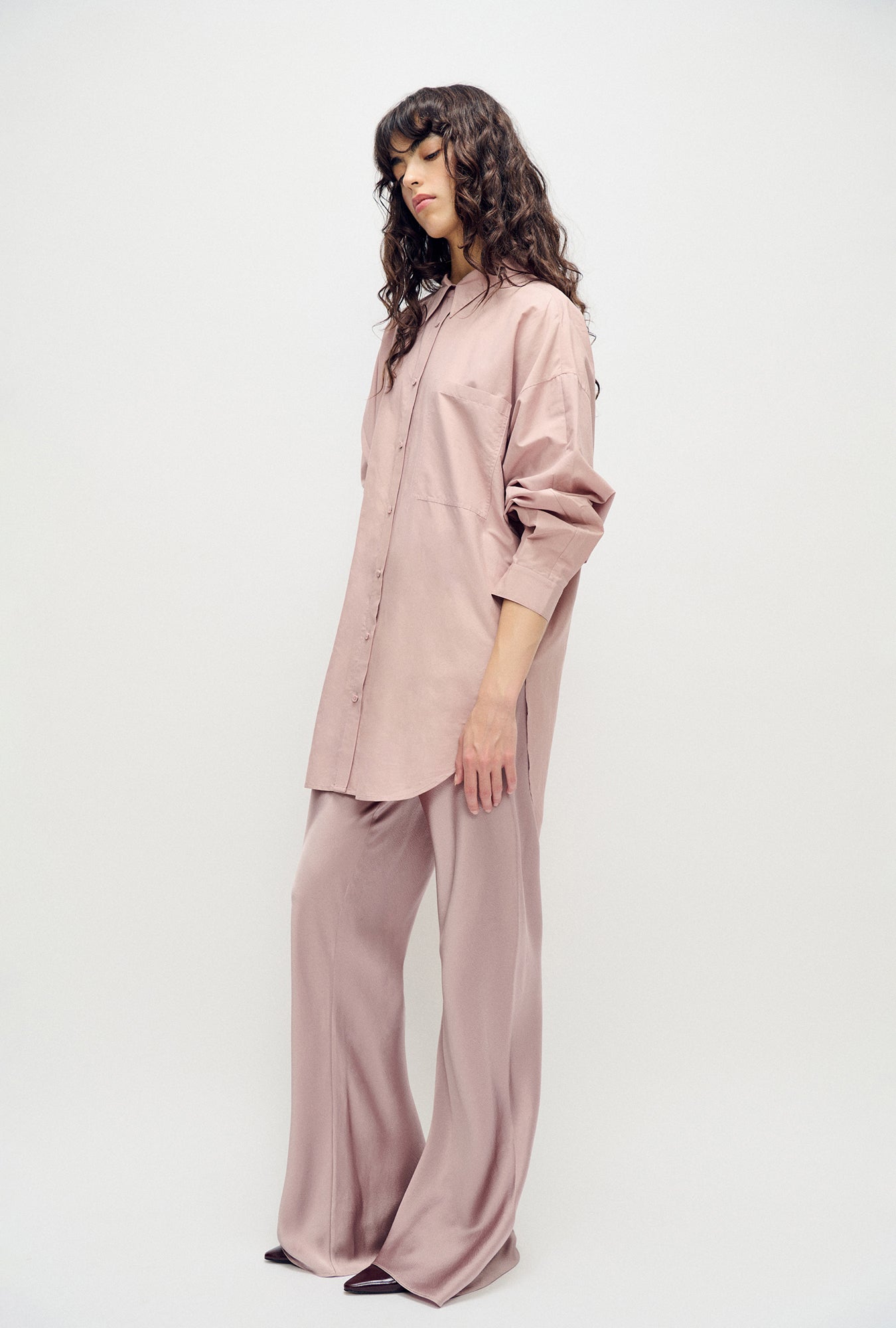 Chemise ronde en coton et soie Lasso