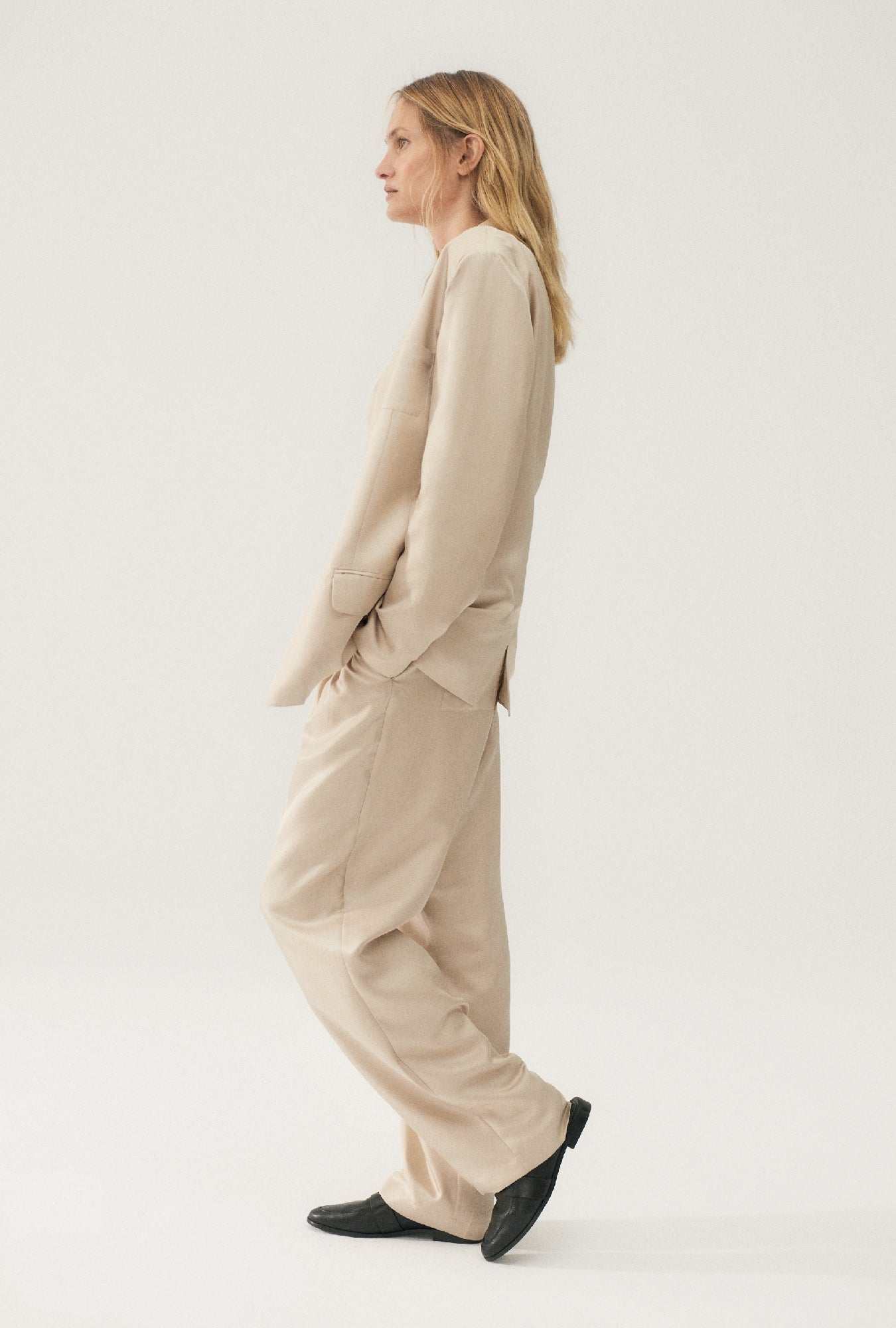 Veste Blazer Croisée Sergé Miami Noisette
