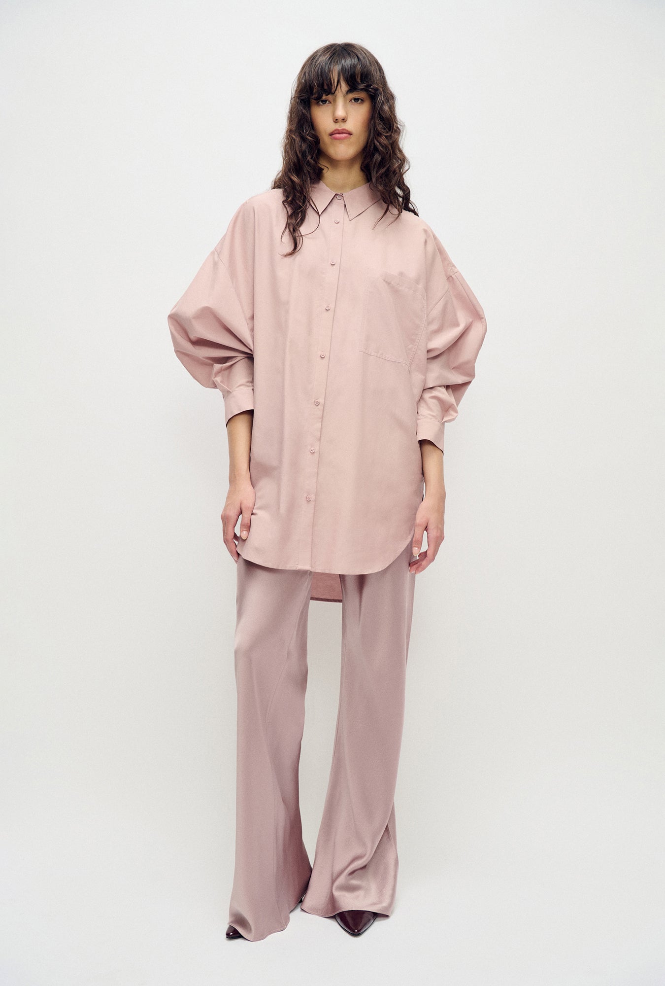 Chemise ronde en coton et soie Lasso