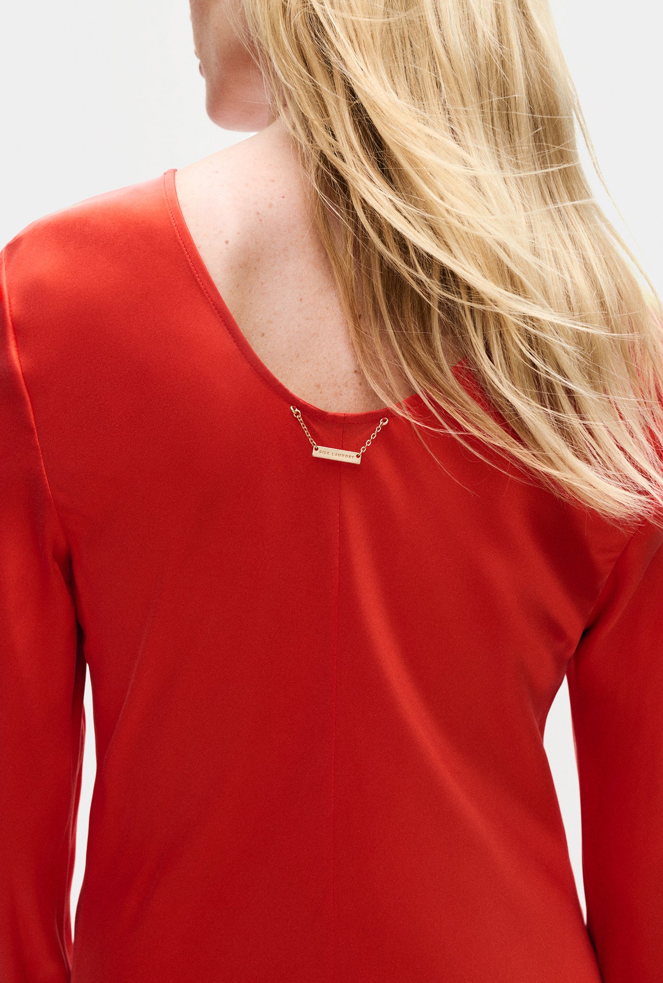 Robe biaisée manches longues Géranium