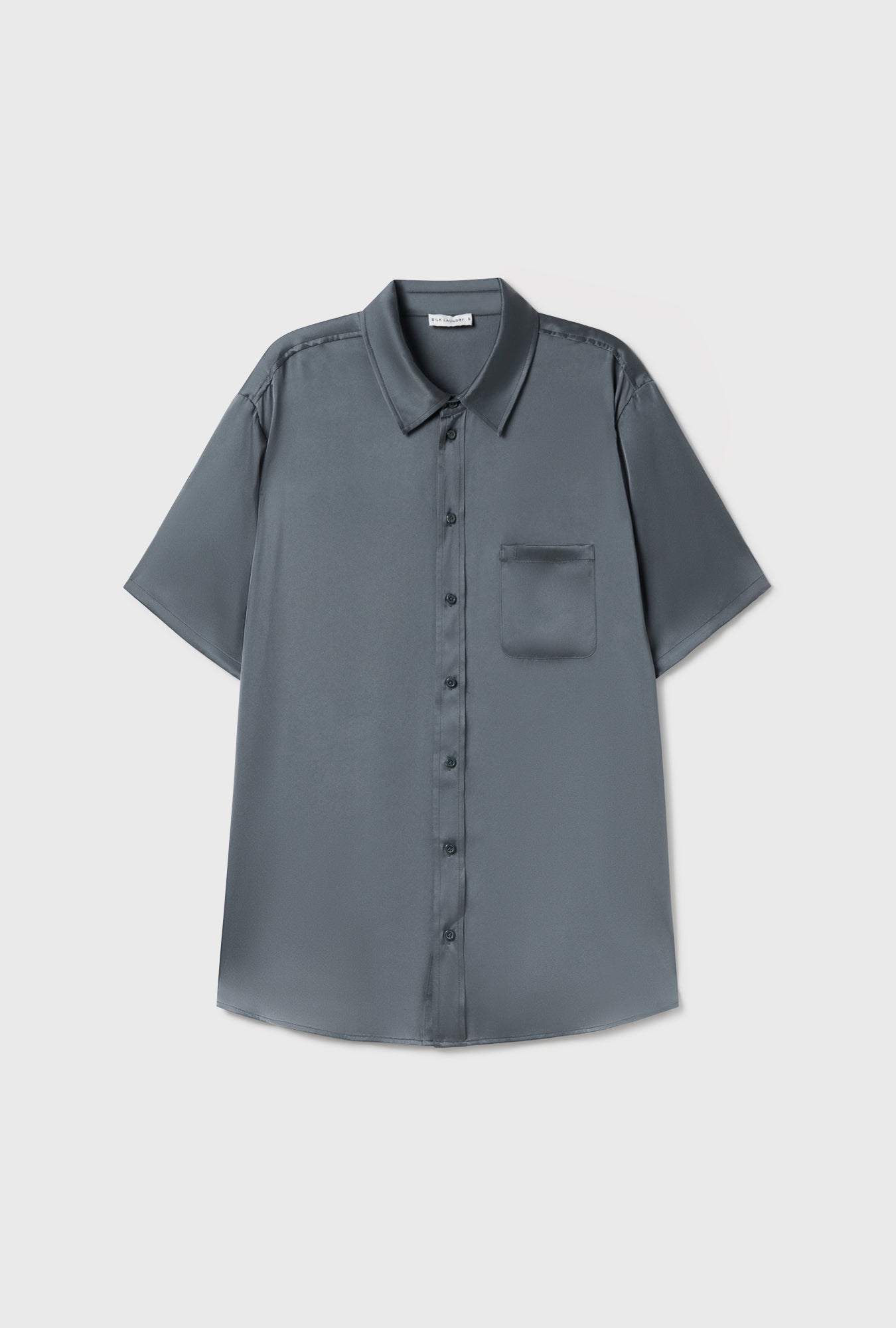 Chemise Boyfriend à Manches Courtes Ardoise