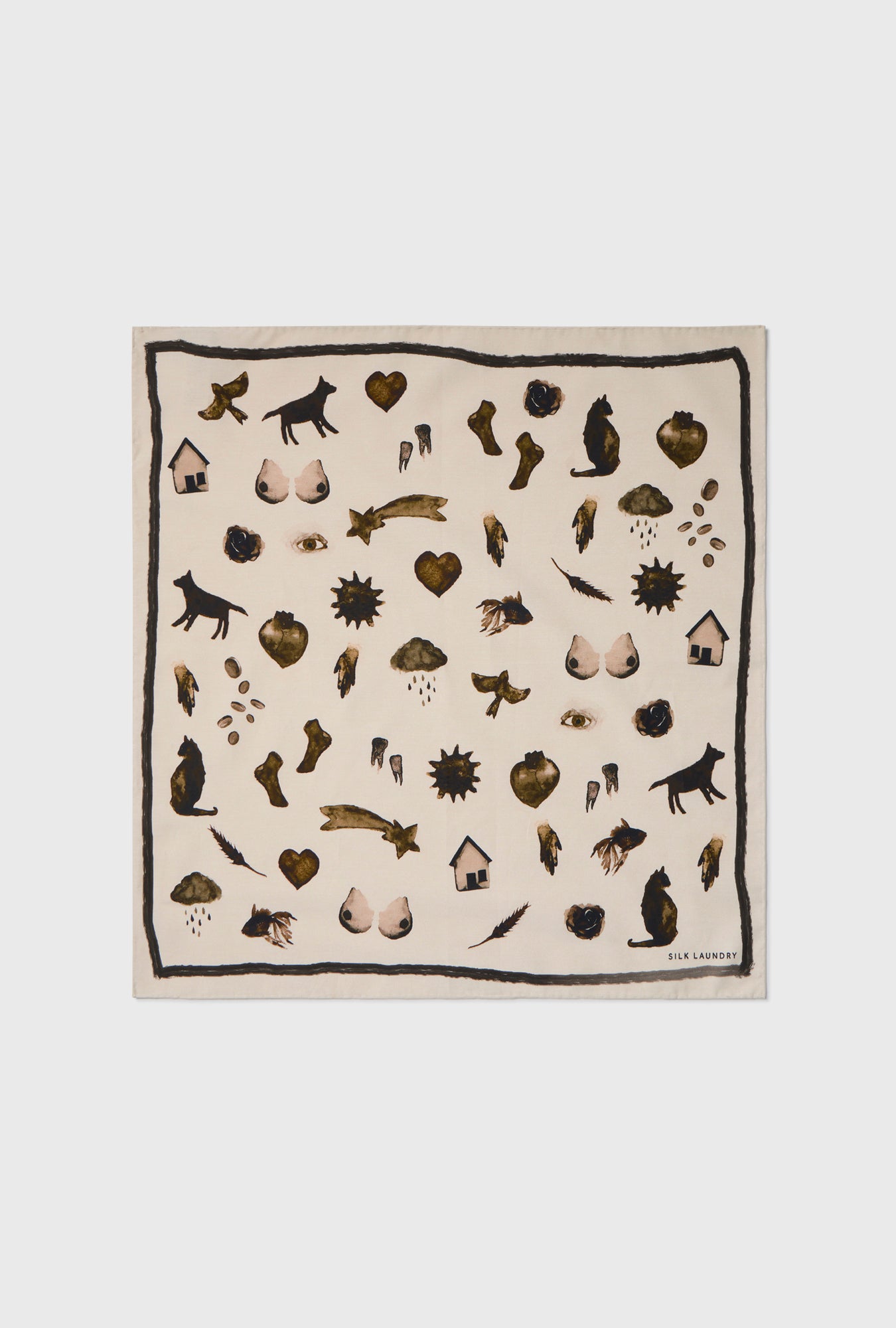 Foulard Coton Soie Miracles Noisette