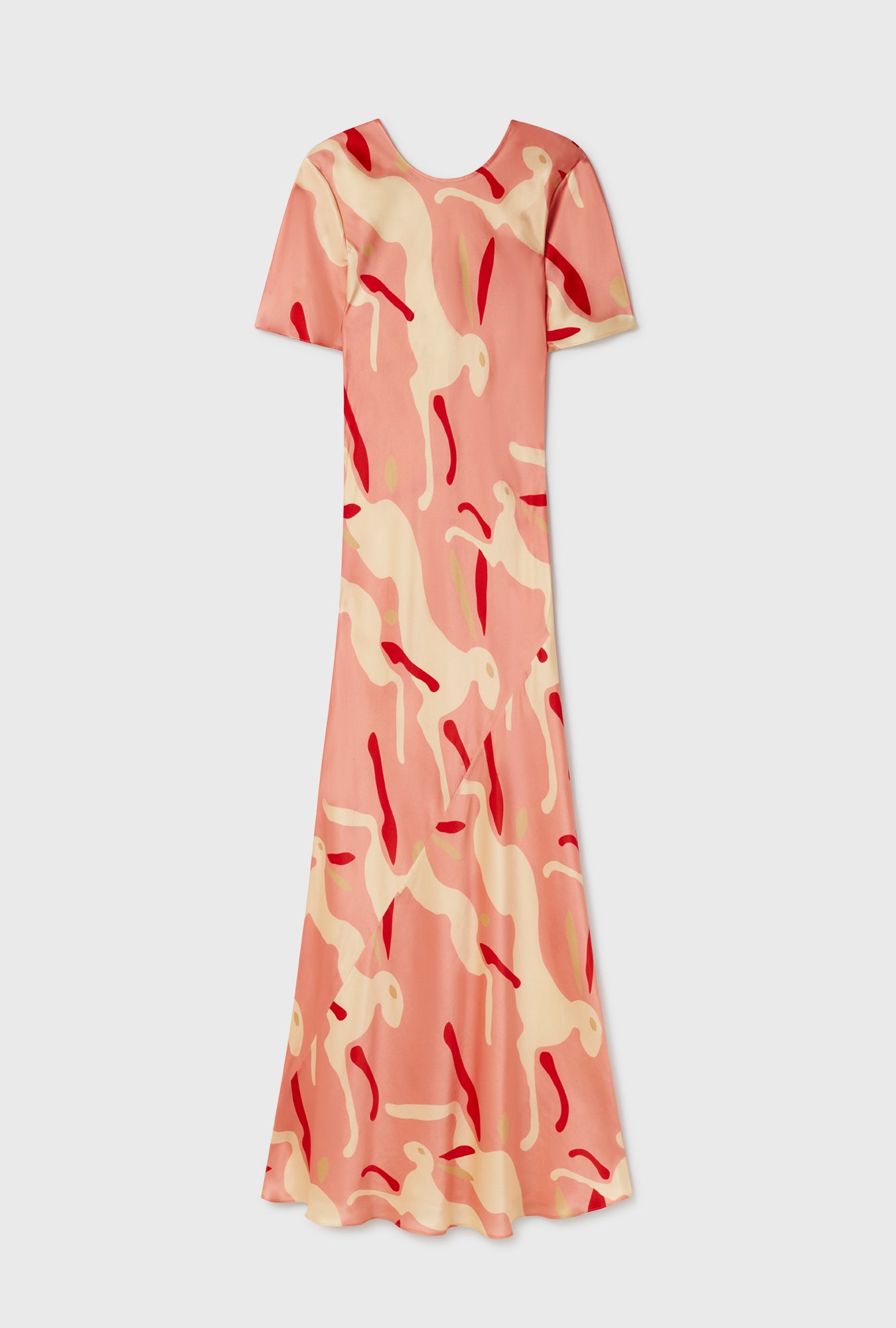 Short Sleeve Bias Dress Rabbit Amaranth