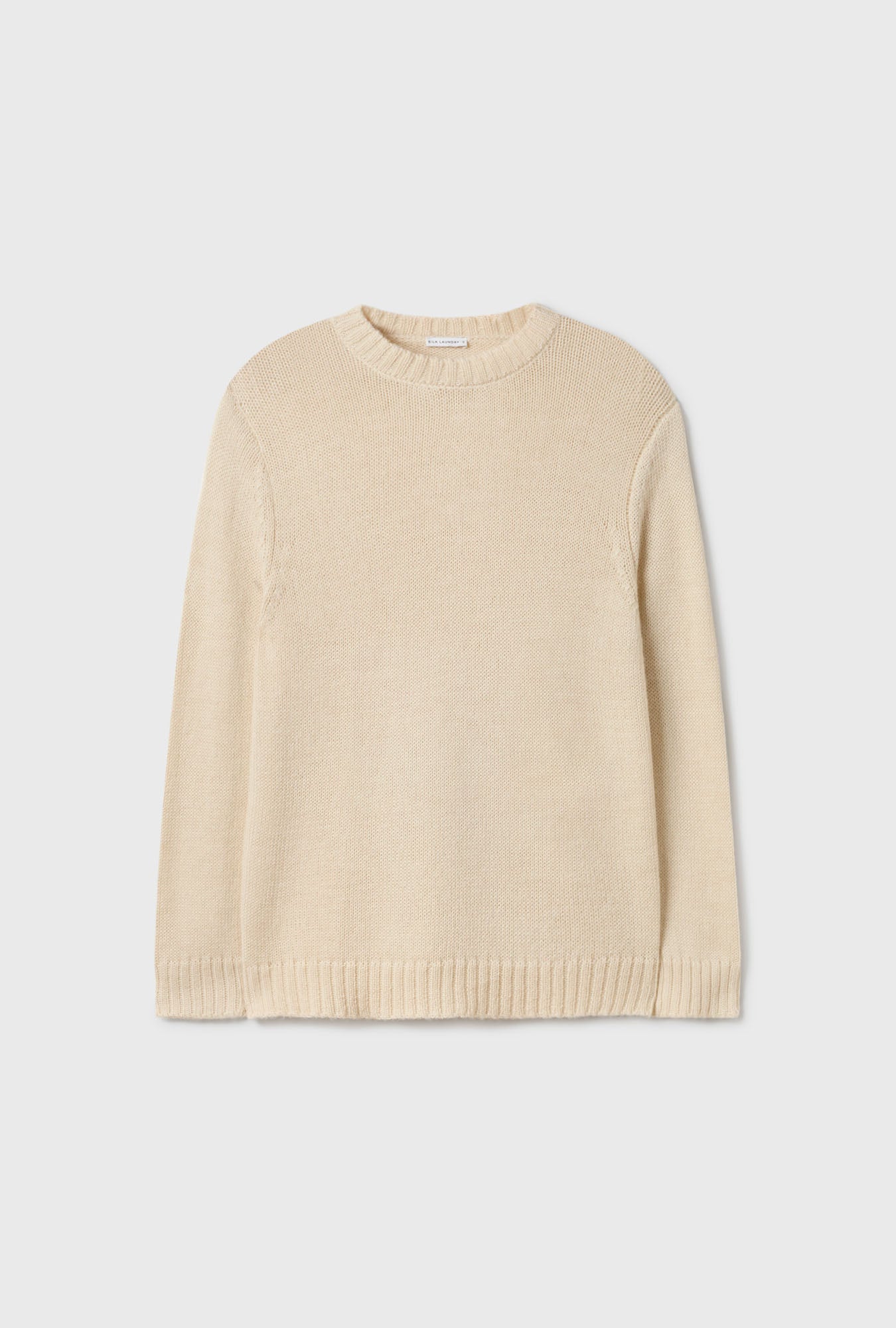 Pull col rond tricoté naturel