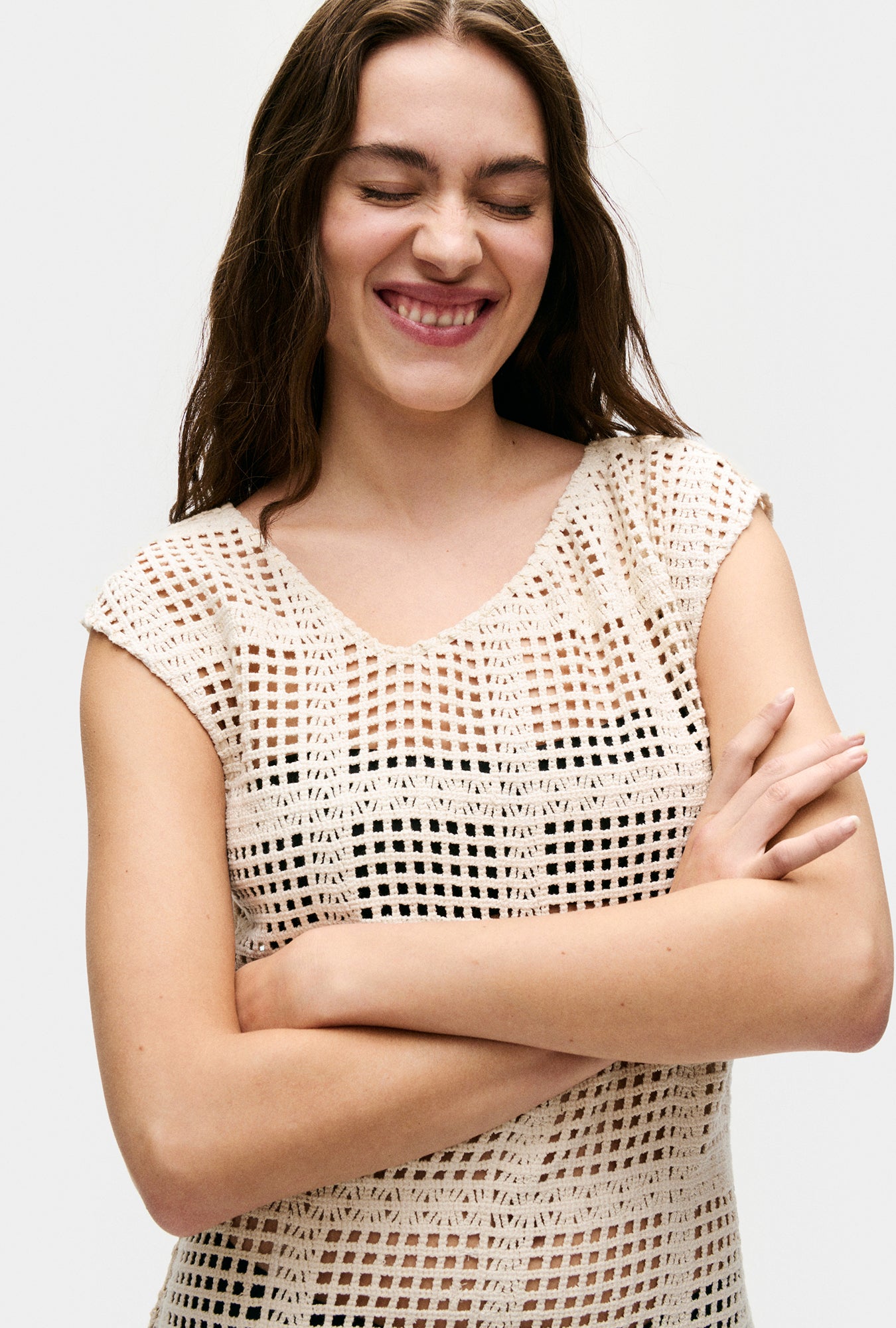Robe quadrillée en coton Got It Naturel