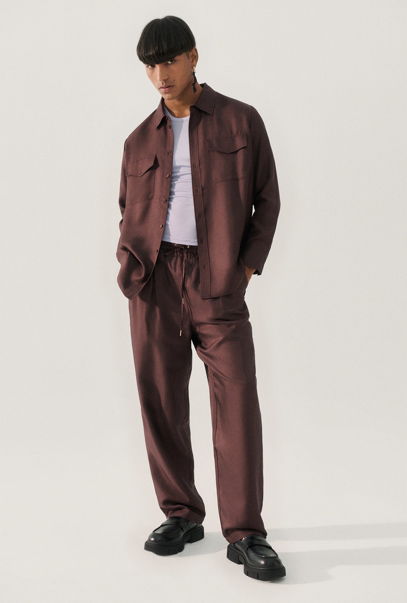 Twill Slouch Pants Cacao