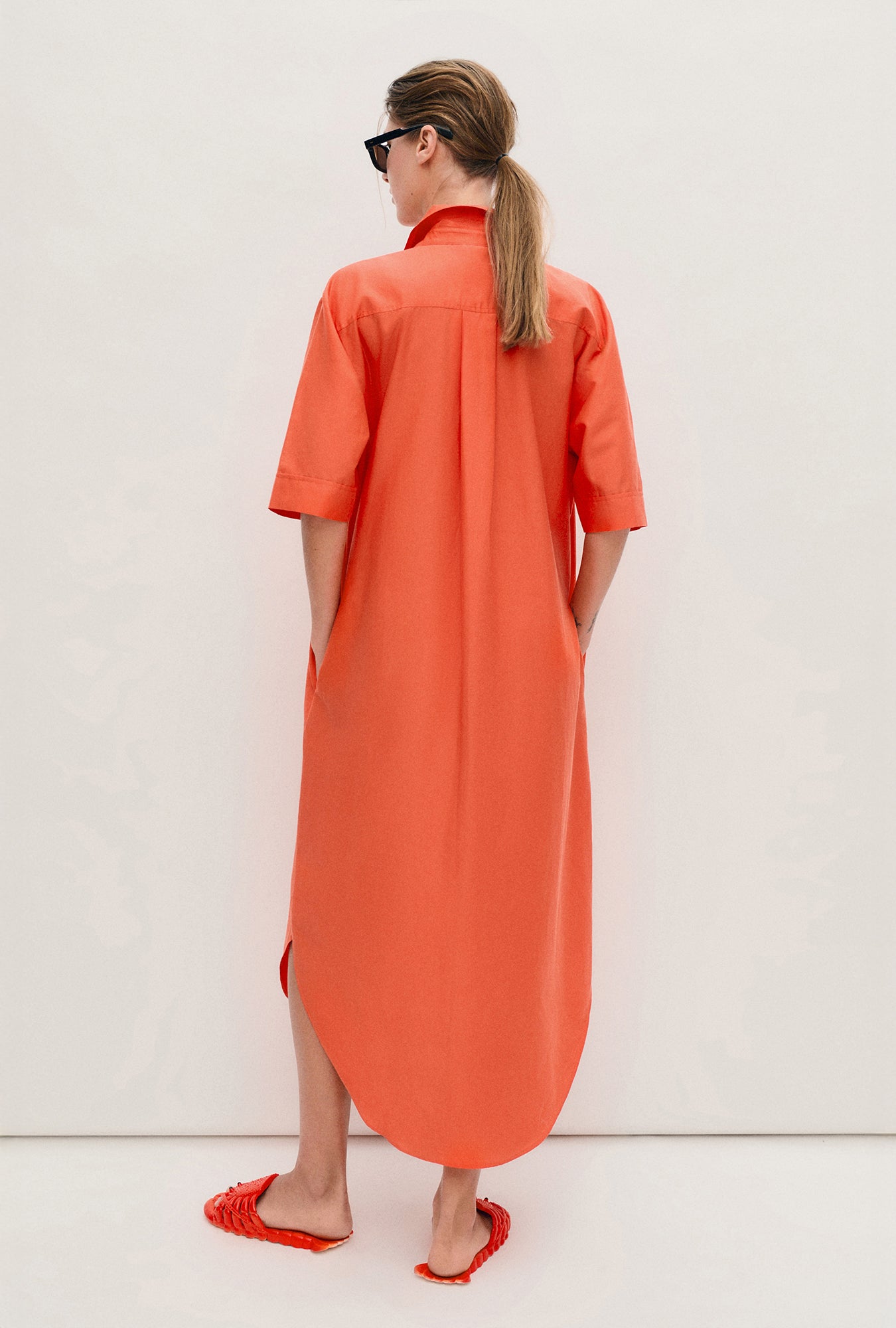 Short Sleeve Boyfriend Shirt Dress Snapper