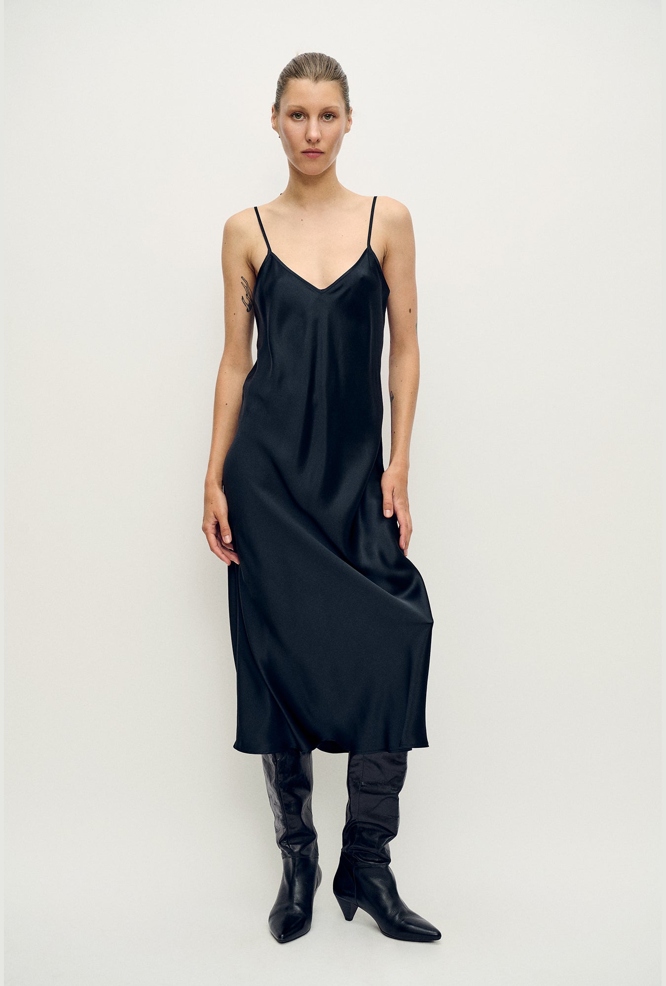 90S Slip Dress Black