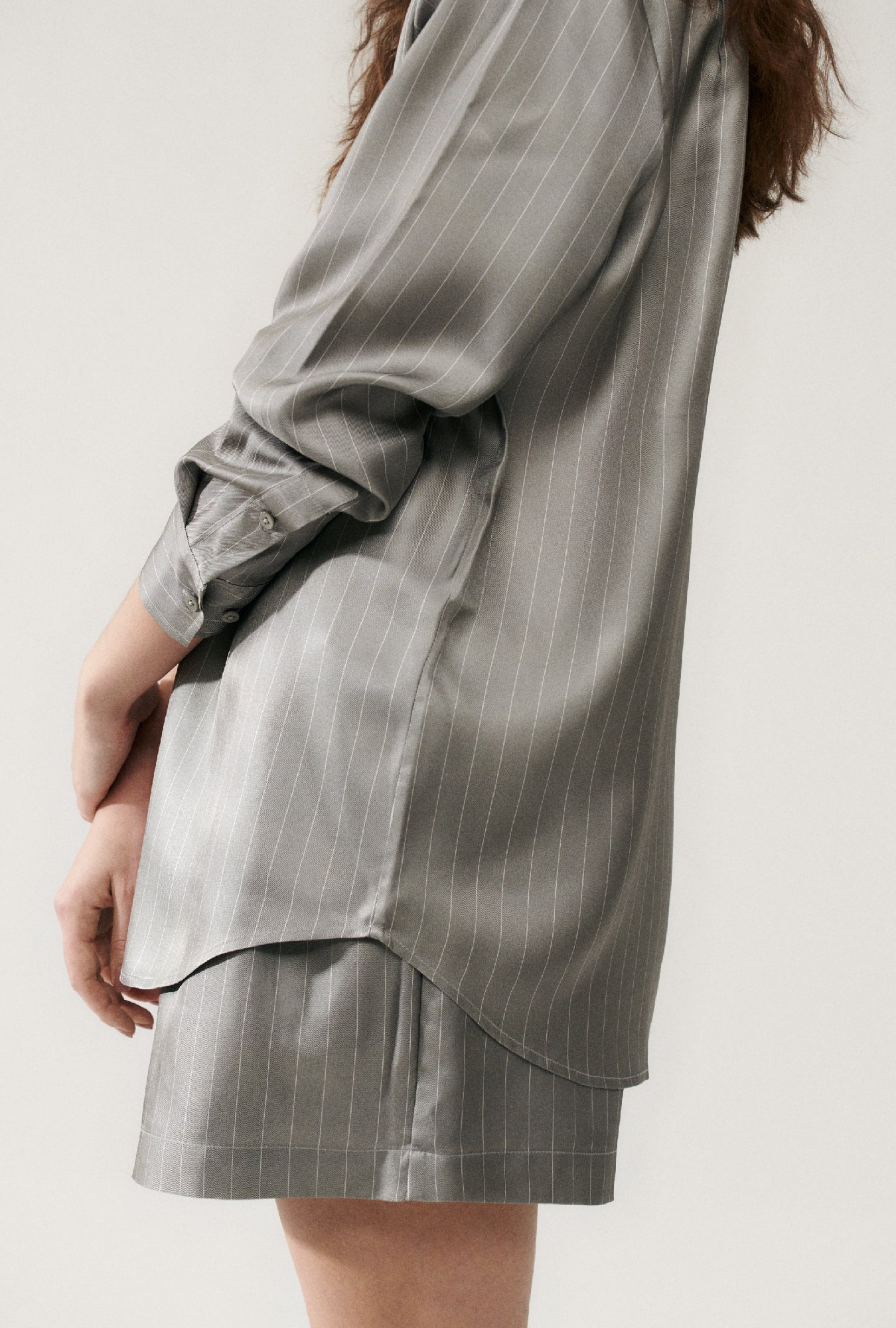 Twill Boyfriend Shirt Moon Pinstripe