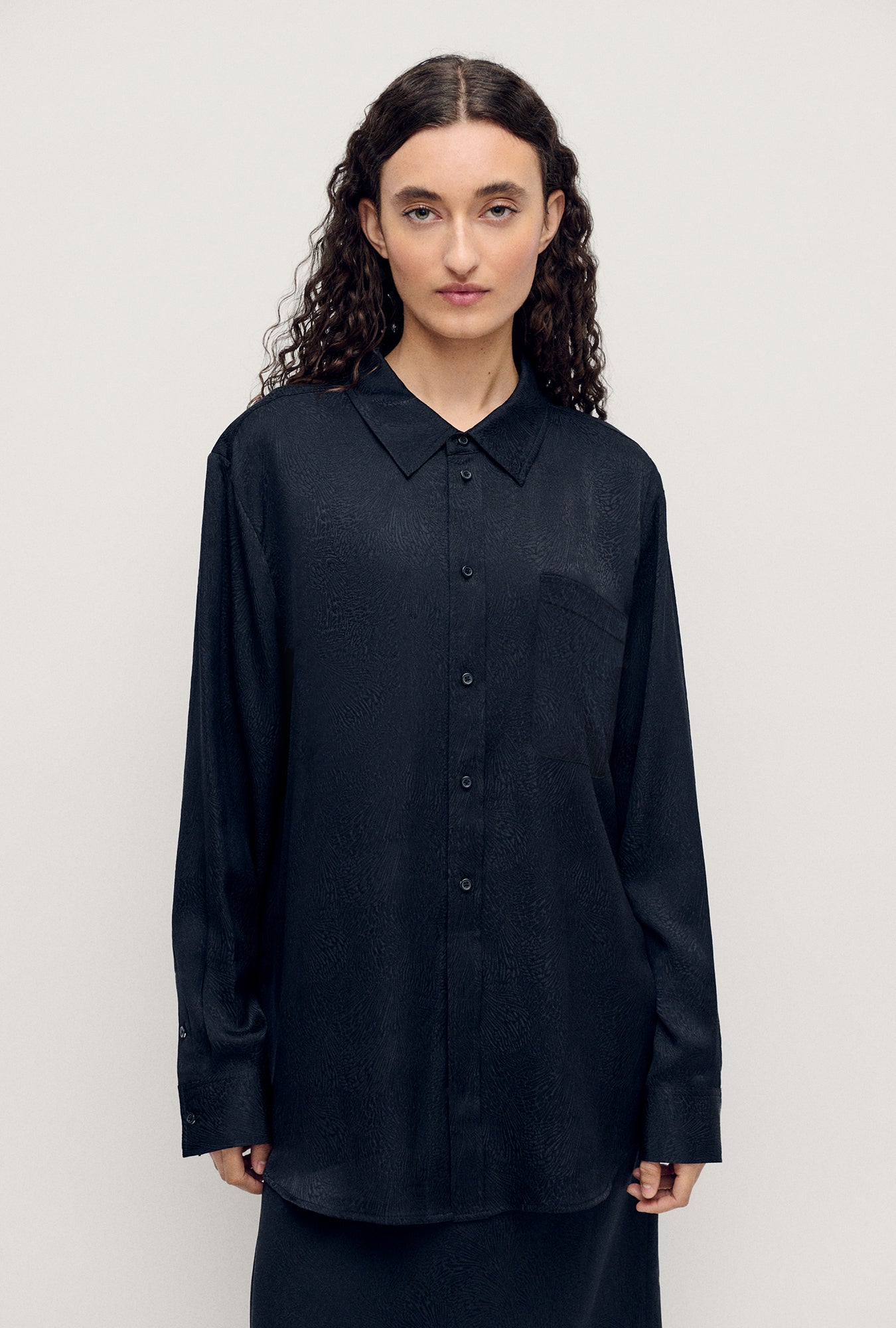 Chemise Boyfriend Jacquard Corail