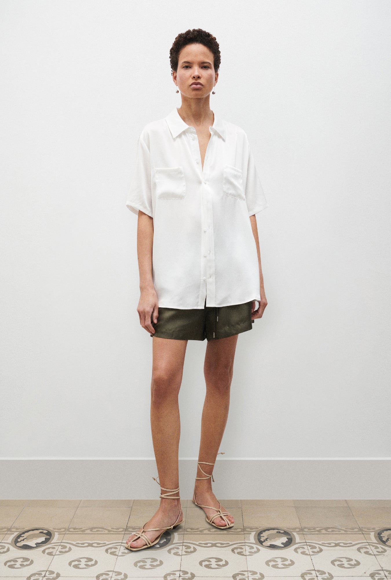 Short Sleeve Boyfriend Shirt White