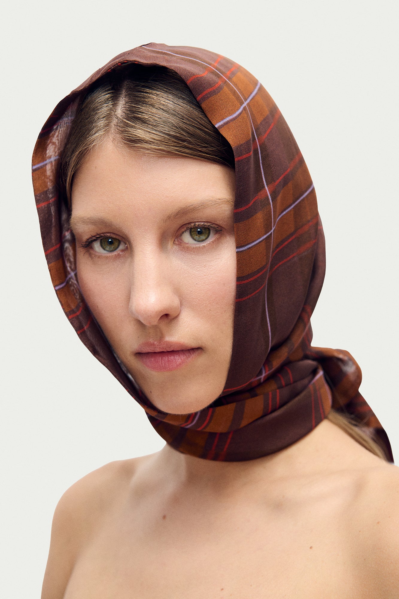 Foulard Hollywood en Mousseline à Carreaux Racine