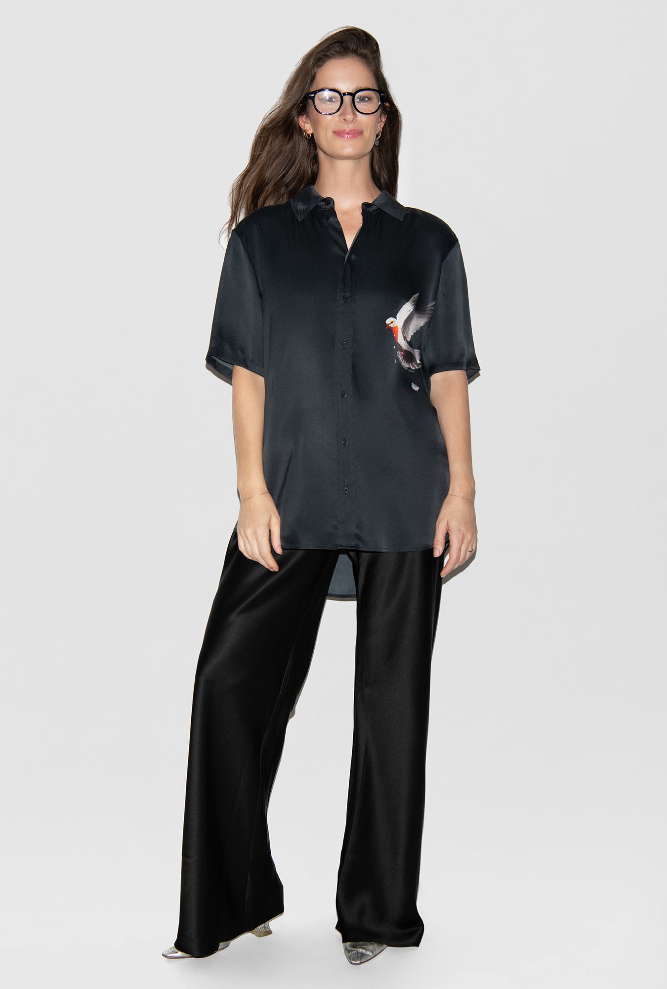 Chemise Coupe Droite Manches Courtes Pigeon Sanglant