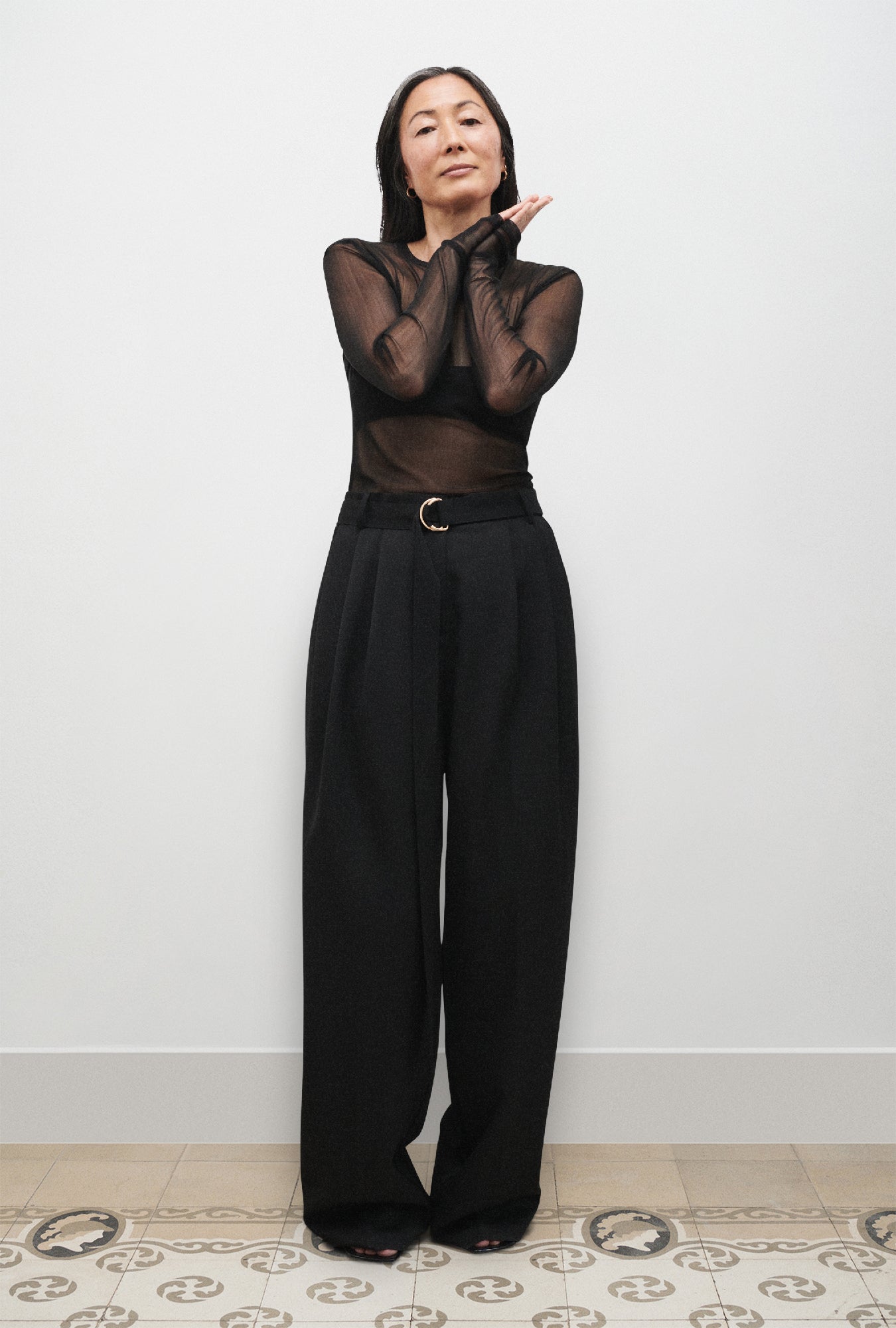 Pantalon en laine noir