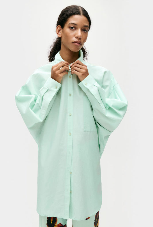 Cotton Silk Round Shirt Dew