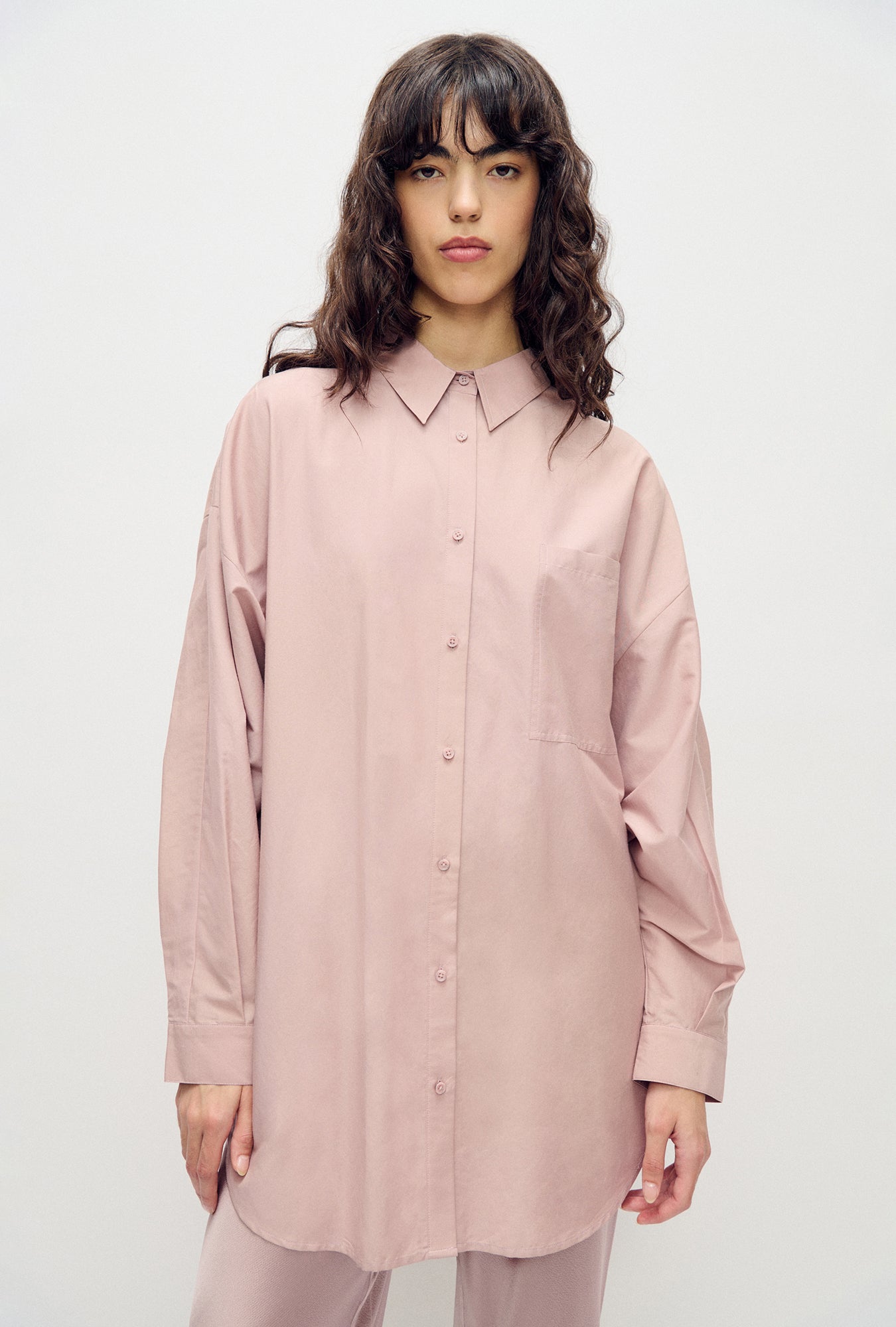 Chemise ronde en coton et soie Lasso