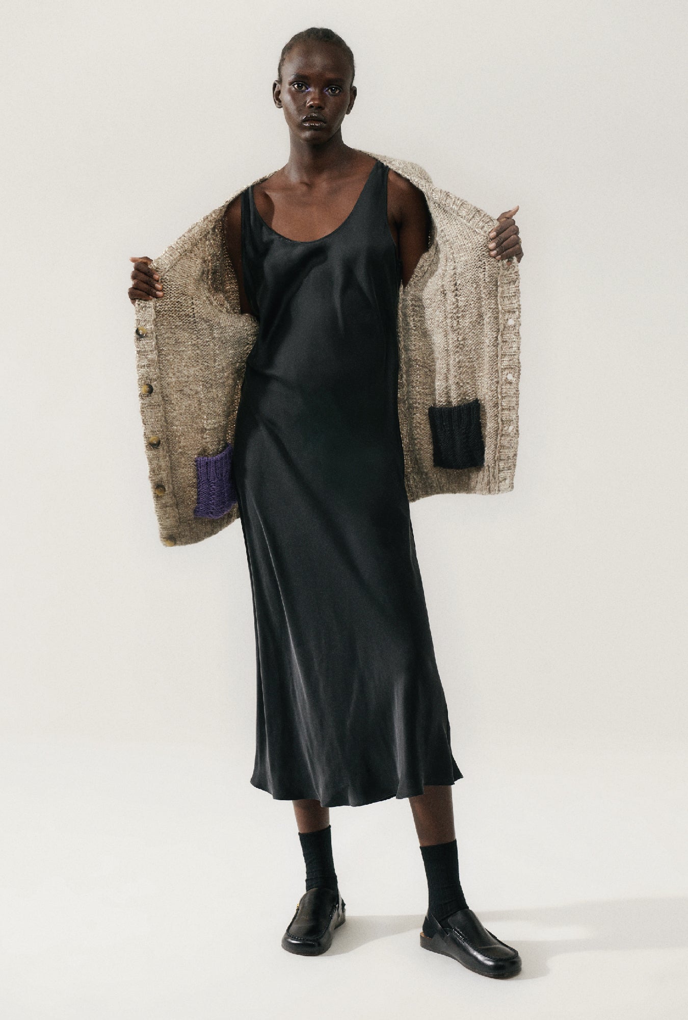 The Big G Cardigan Natural Brown