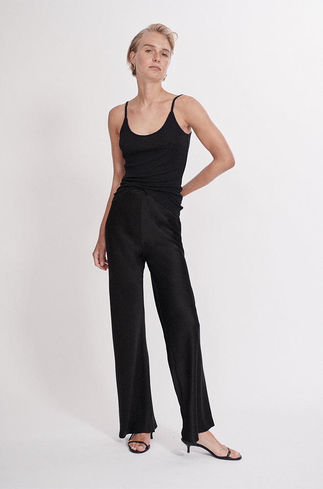Ribbed Cami Black